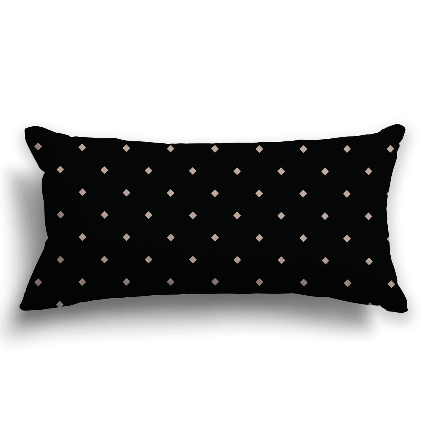 Black Throw Pillow with Taupe Diamond Pattern on Front, CAPC-1138-104