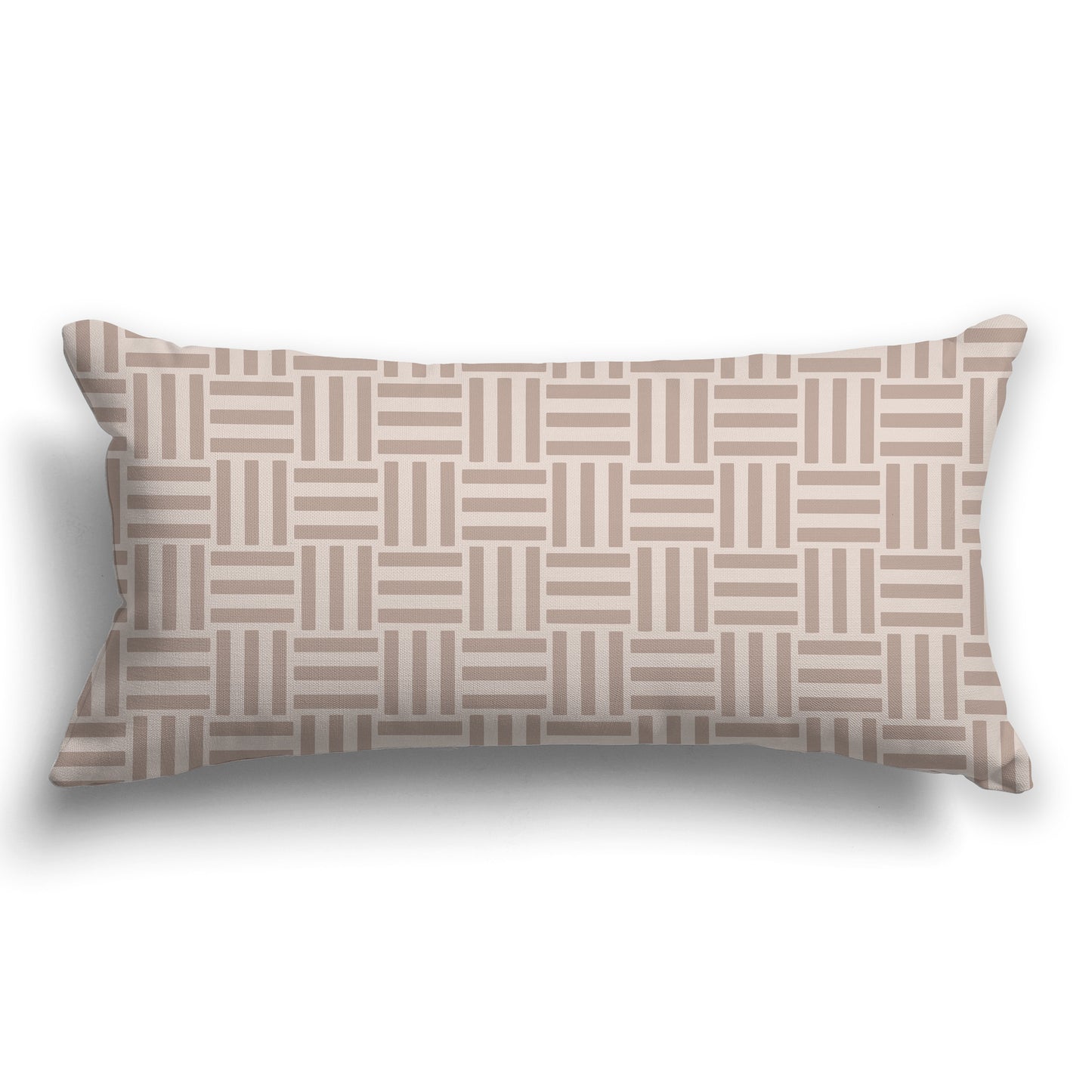 Throw Pillow with a Two-tone Taupe Basket Weave Pattern on Both Sides, CAPC-1138-141