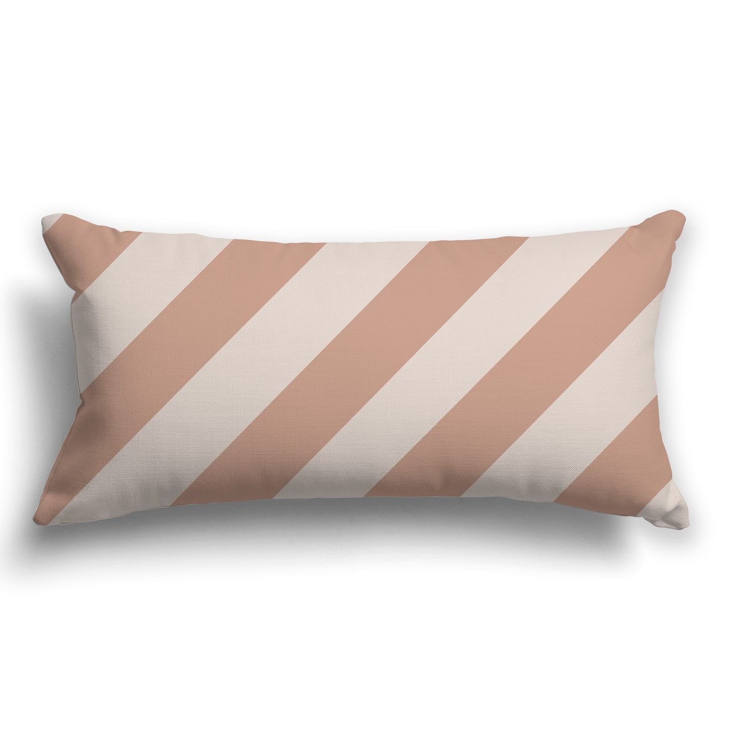 Throw Pillow with Salmon and Taupe Diagonal Bars on Both Sides, CAPC-1139-032
