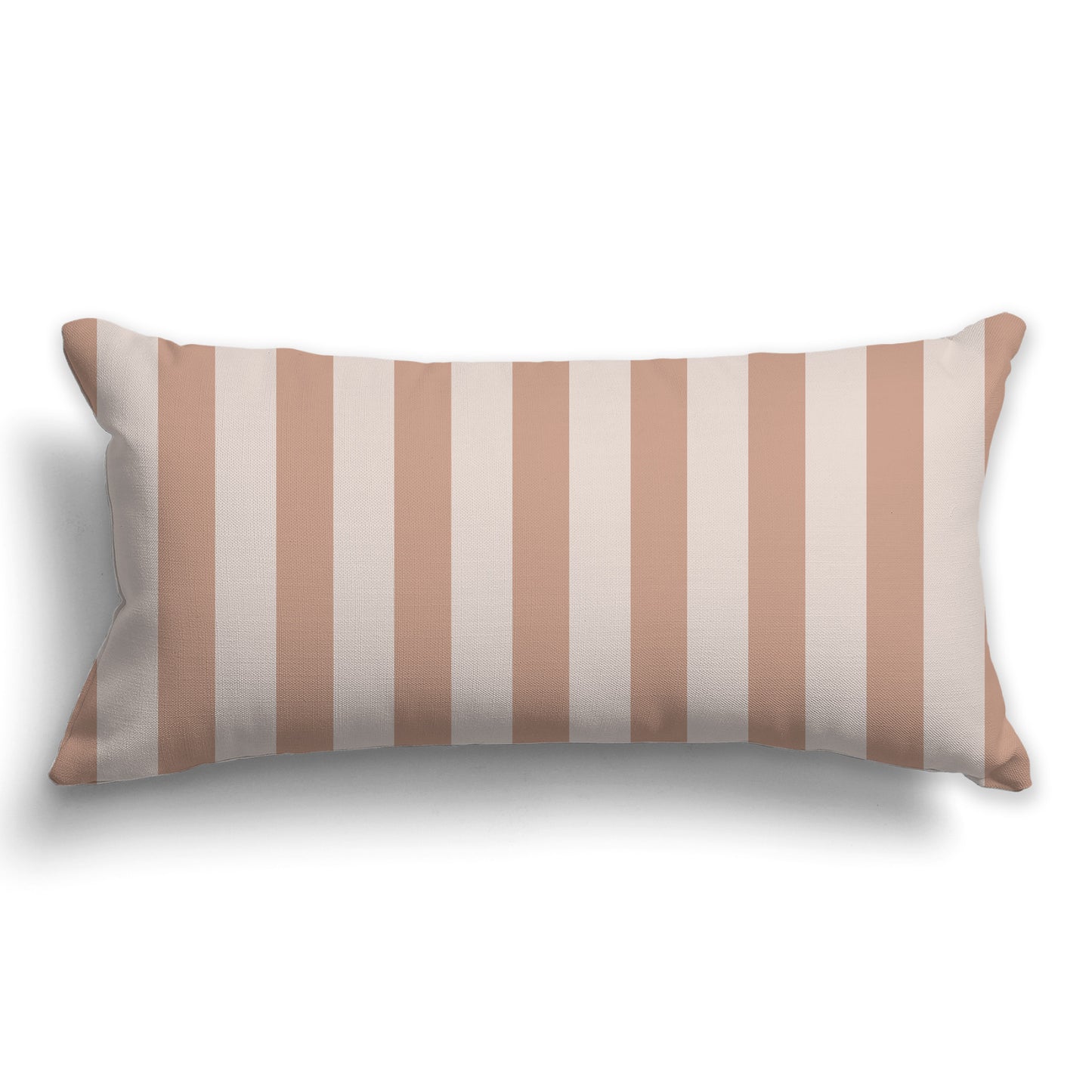 Salmon and Taupe Throw Pillow with Vertical Bars on Front, CAPC-1139-052
