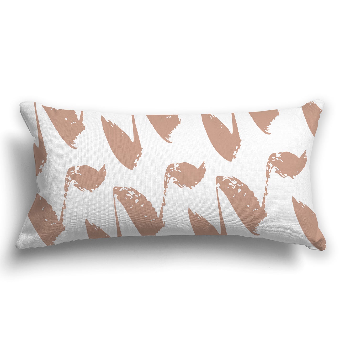 White/Beige-white Throw Pillow with Salmon Squiggle Pattern on Both Sides, CAPC-1139-081