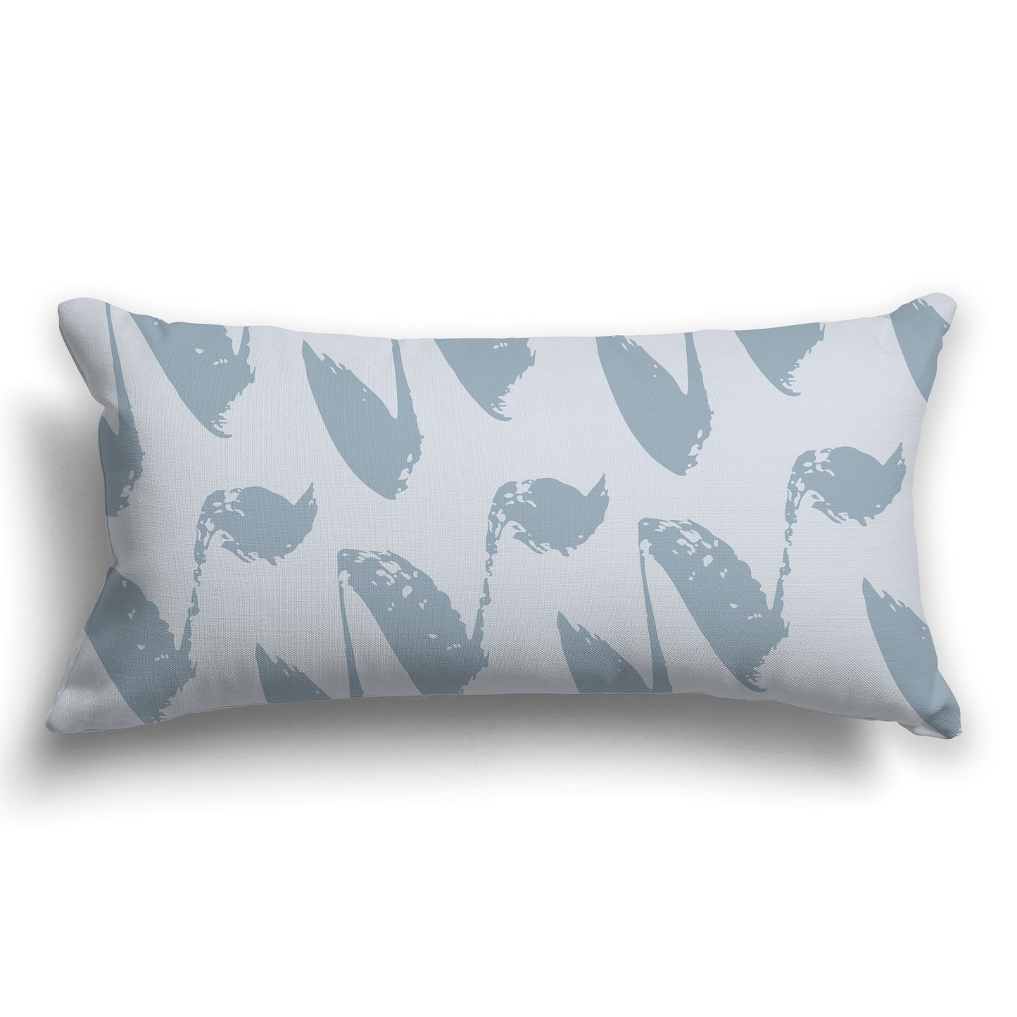 Grey Throw Pillow with Blue-grey Squiggle Pattern on Both Sides, CAPC-1141-083