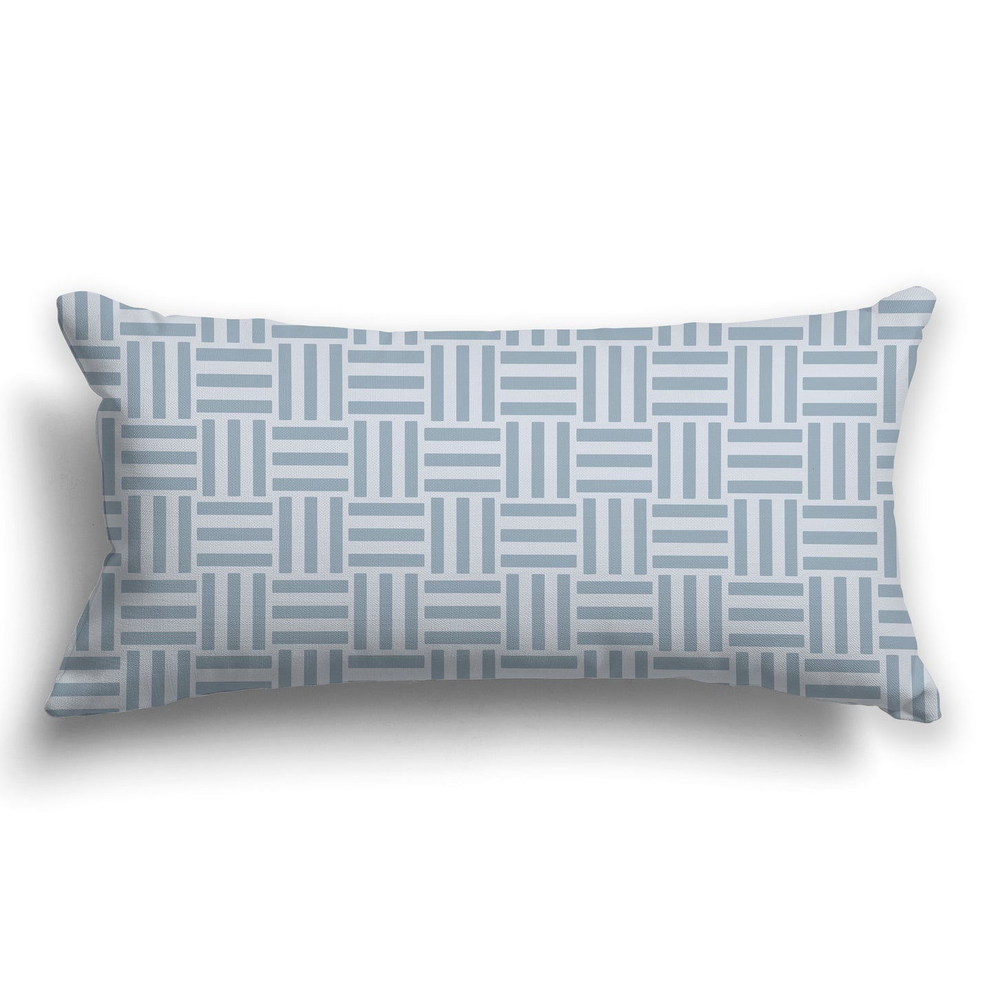 Throw Pillow with Blue-grey and Grey Basket Weave Pattern on Both Sides, CAPC-1141-143