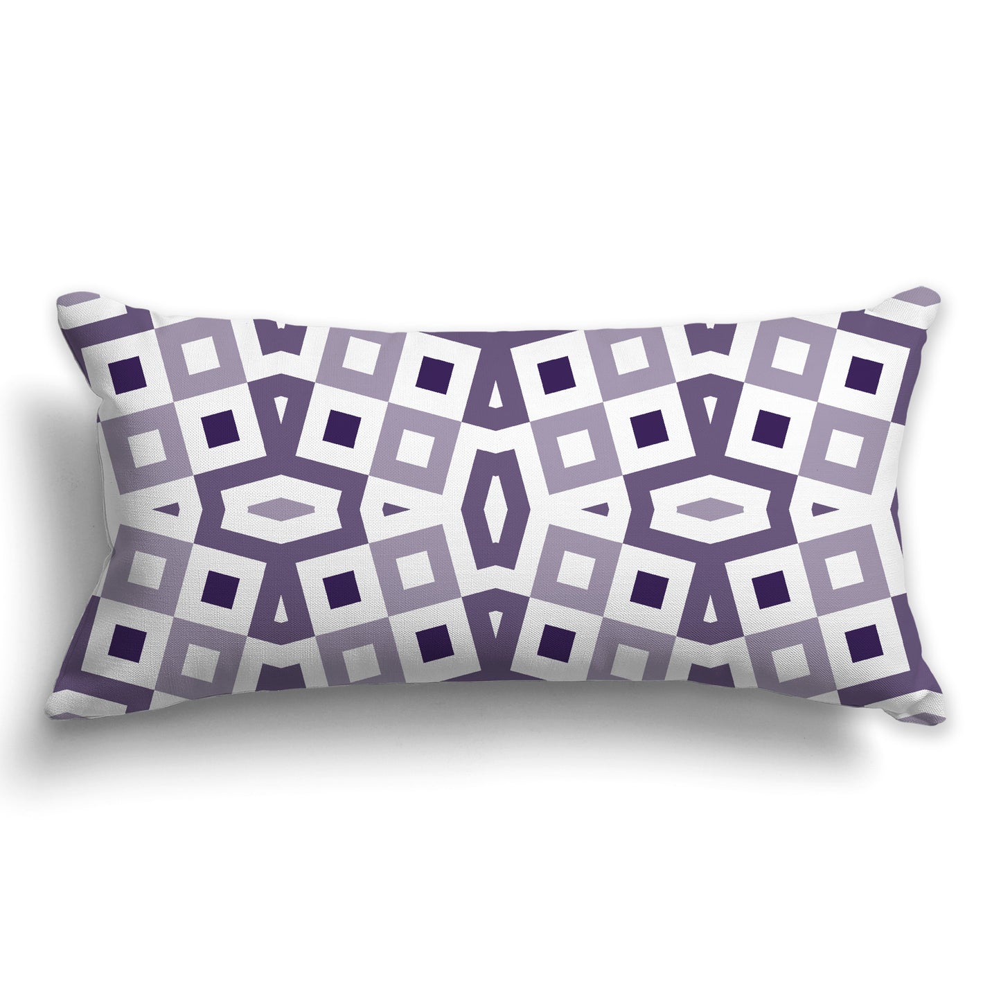 Throw Pillow with Multi-tone Purple and White/Beige-white Geometric Pattern on Both Sides, CAPC-1143-175