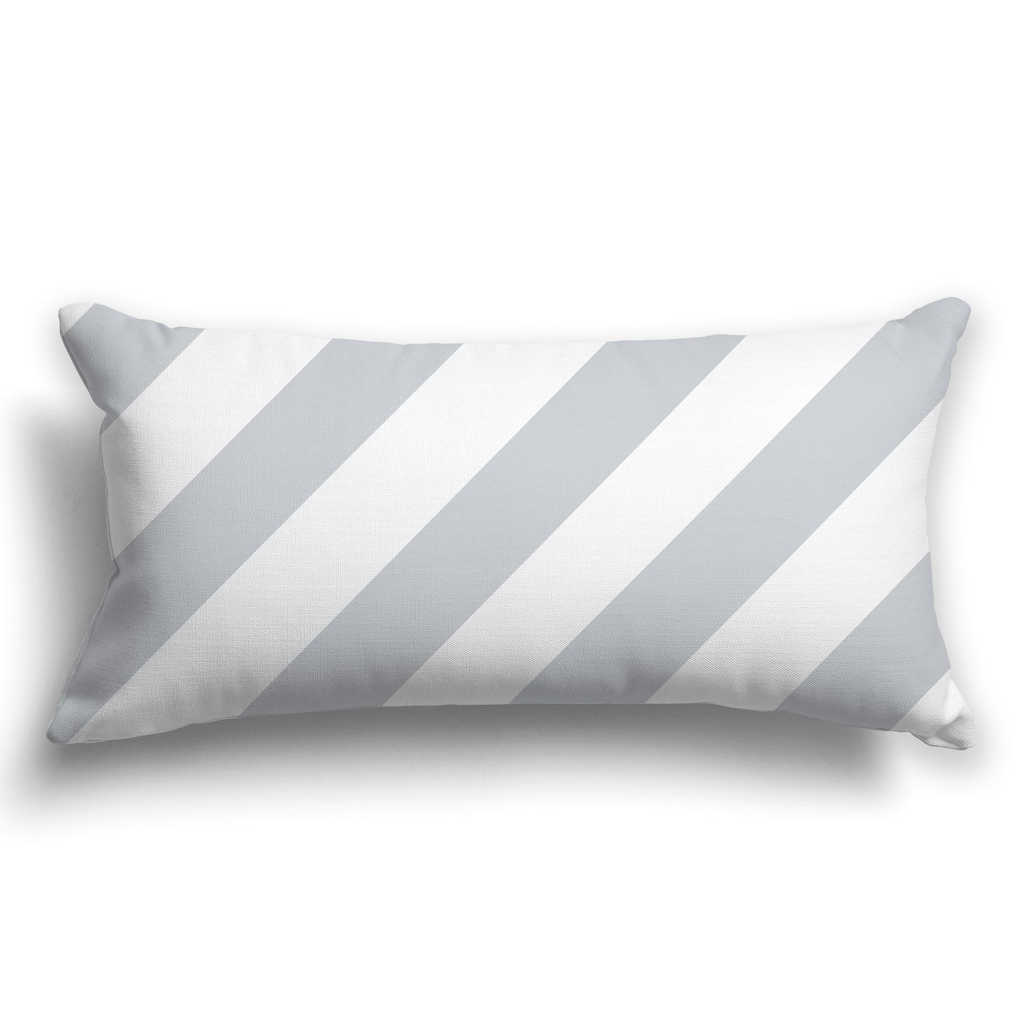 Throw Pillow with Diagonal Pale Grey and White/Beige-white Bars on Both Sides, CAPC-1151-031