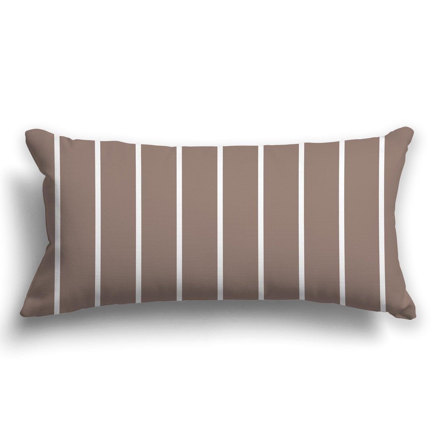 Brown Throw Pillow with White/Beige-white Stripes on Front, CAPC-1152-061