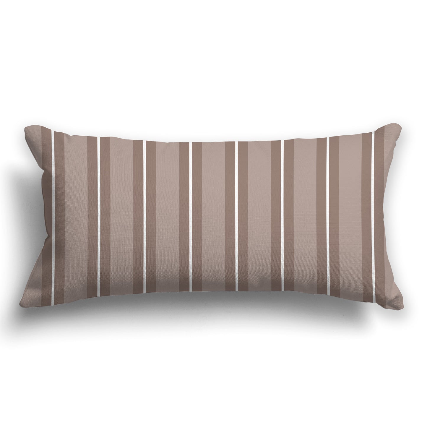 Light Brown Throw Pillow with Two-tone Brown and White/Beige-white Multistripe Pattern on Front, CAPC-1152-071