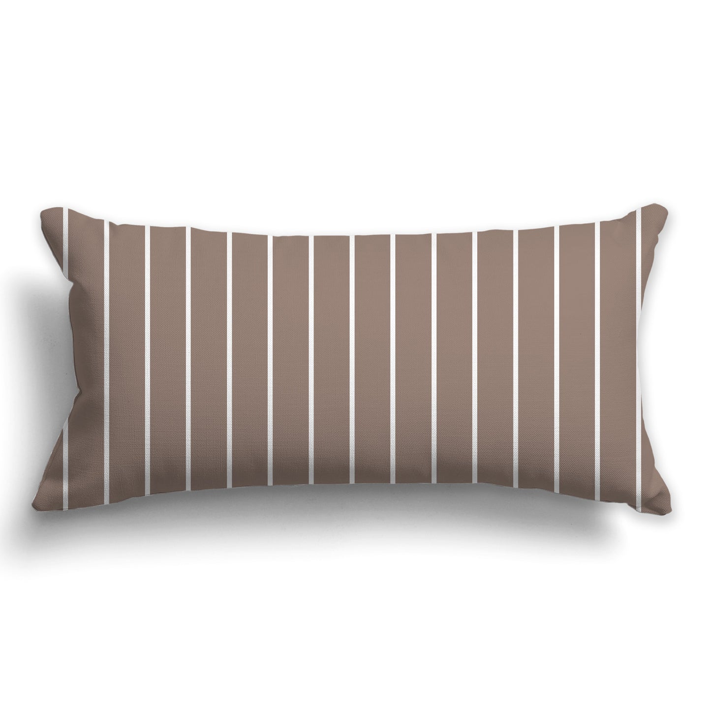 Brown Throw Pillow with Fine Vertical White/Beige-white Stripes on Front, CAPC-1152-151
