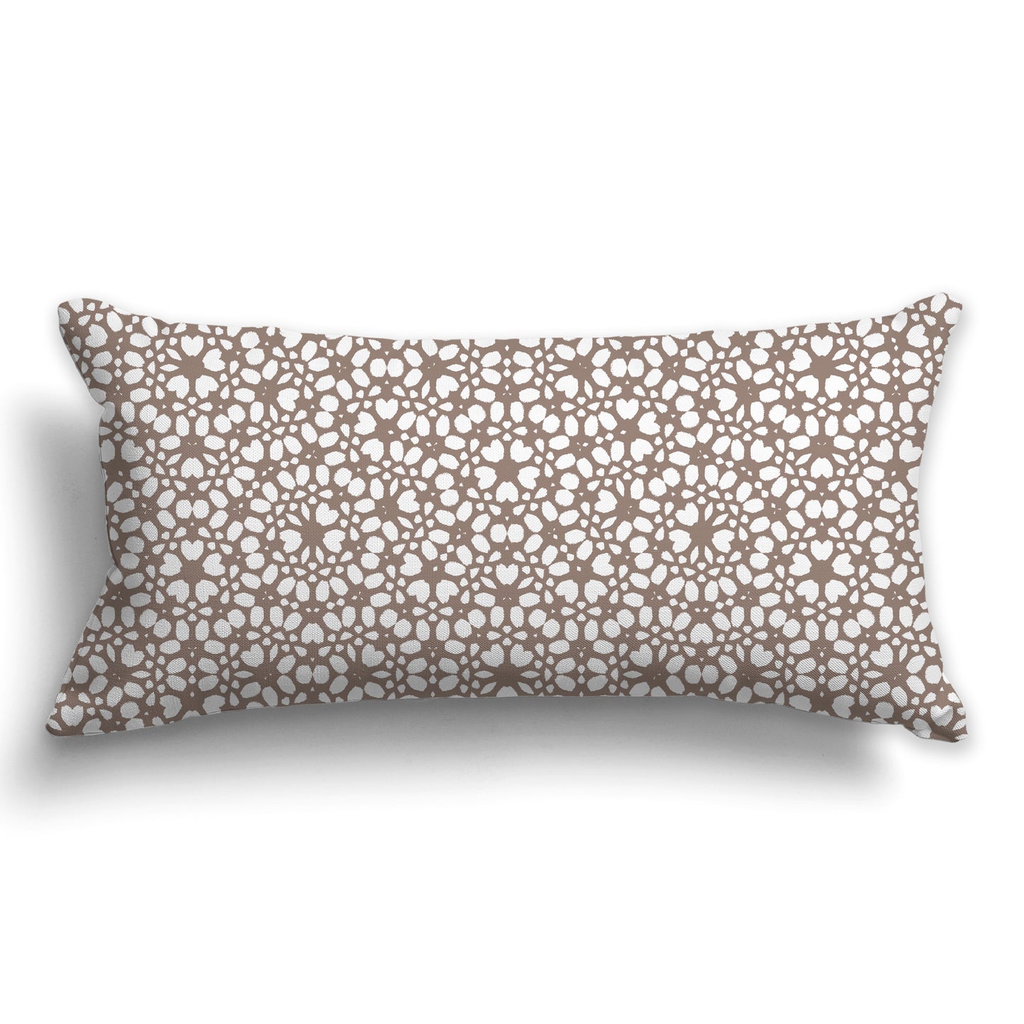 Brown Throw Pillow with White/Beige-white Paint Dab Repeat Pattern on Both Sides, CAPC-1152-161