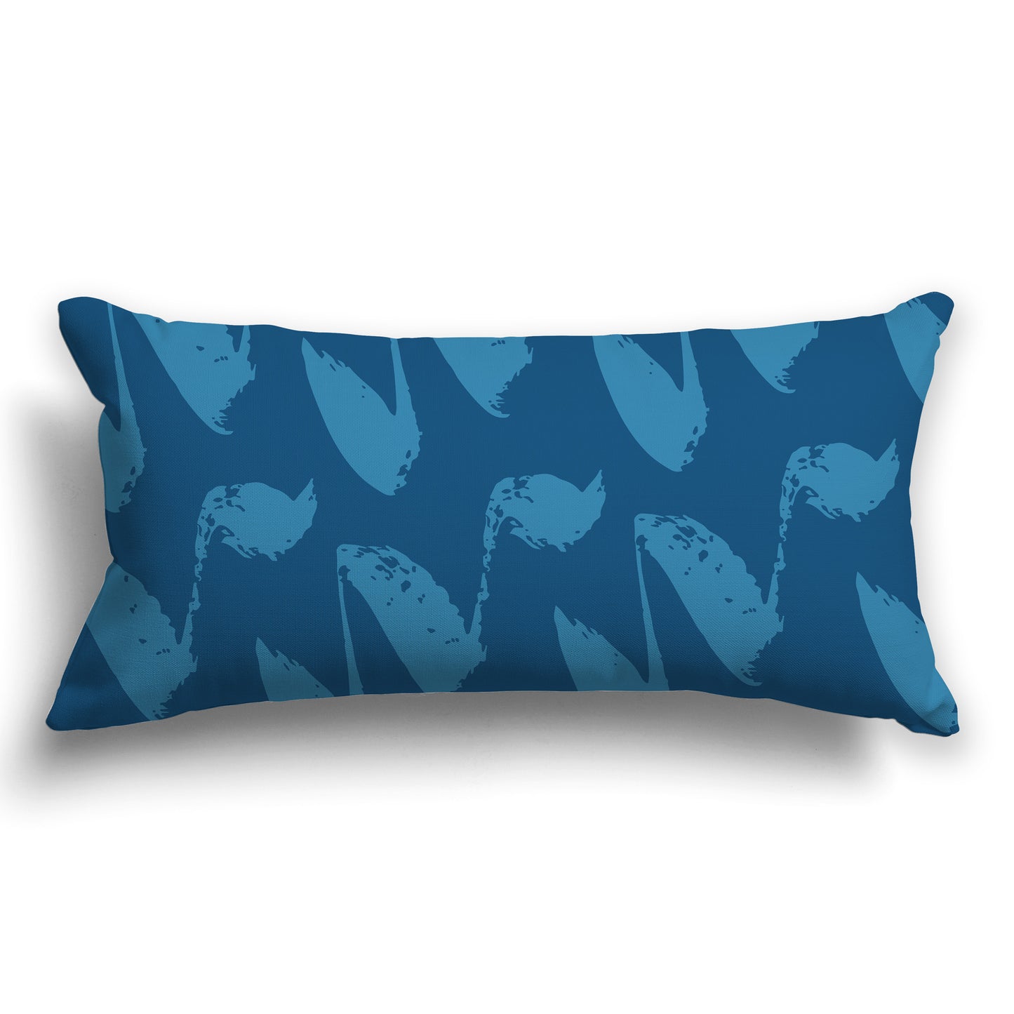 Throw Pillow with Two-tone Blue-turquoise Squiggle Pattern on Both Sides, CAPC-1153-081