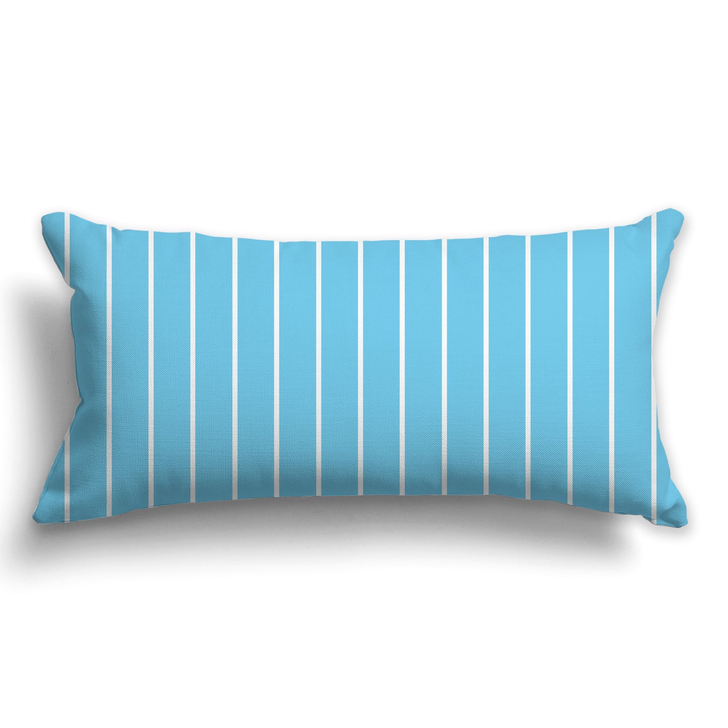 Light Blue-turquoise Throw Pillow with Fine Vertical White/Beige-white Stripes on Front, CAPC-1153-152