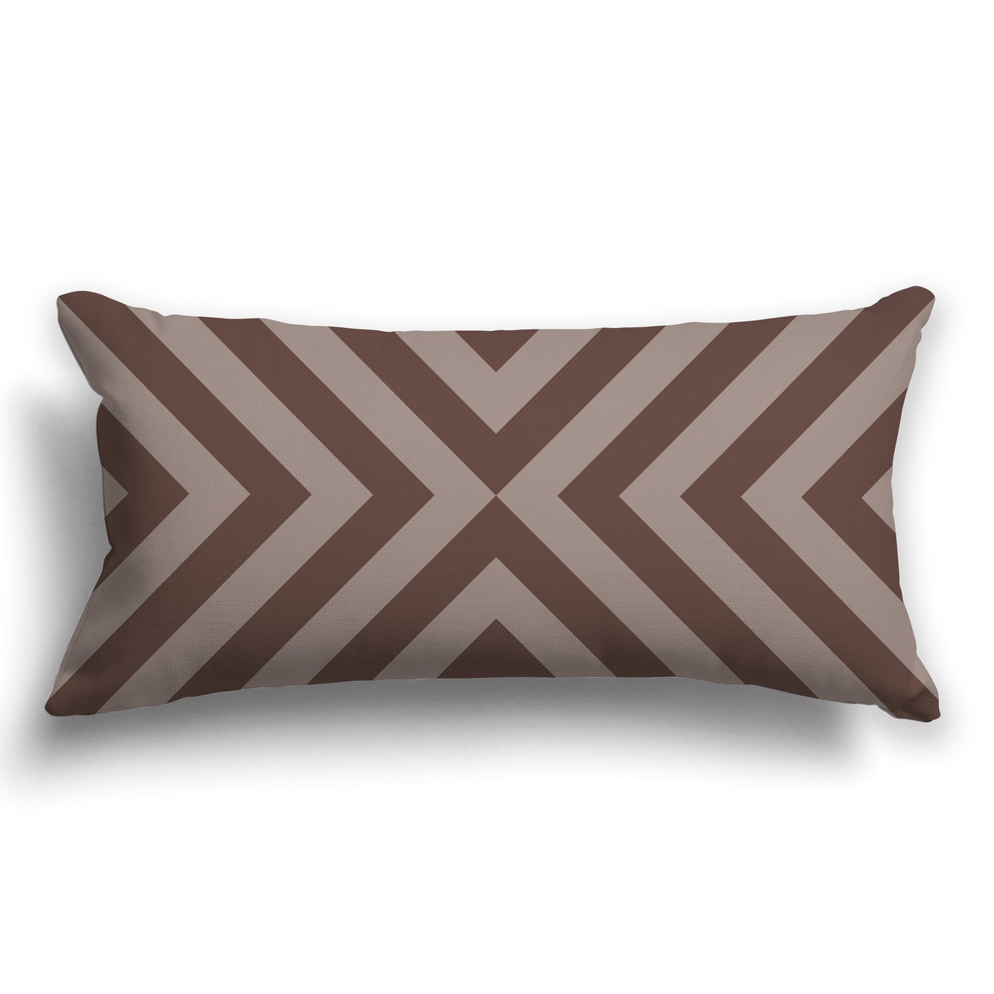 Throw Pillow with Radiating Diagonal Two-tone Brown Bars on Both Sides, CAPC-1161-042