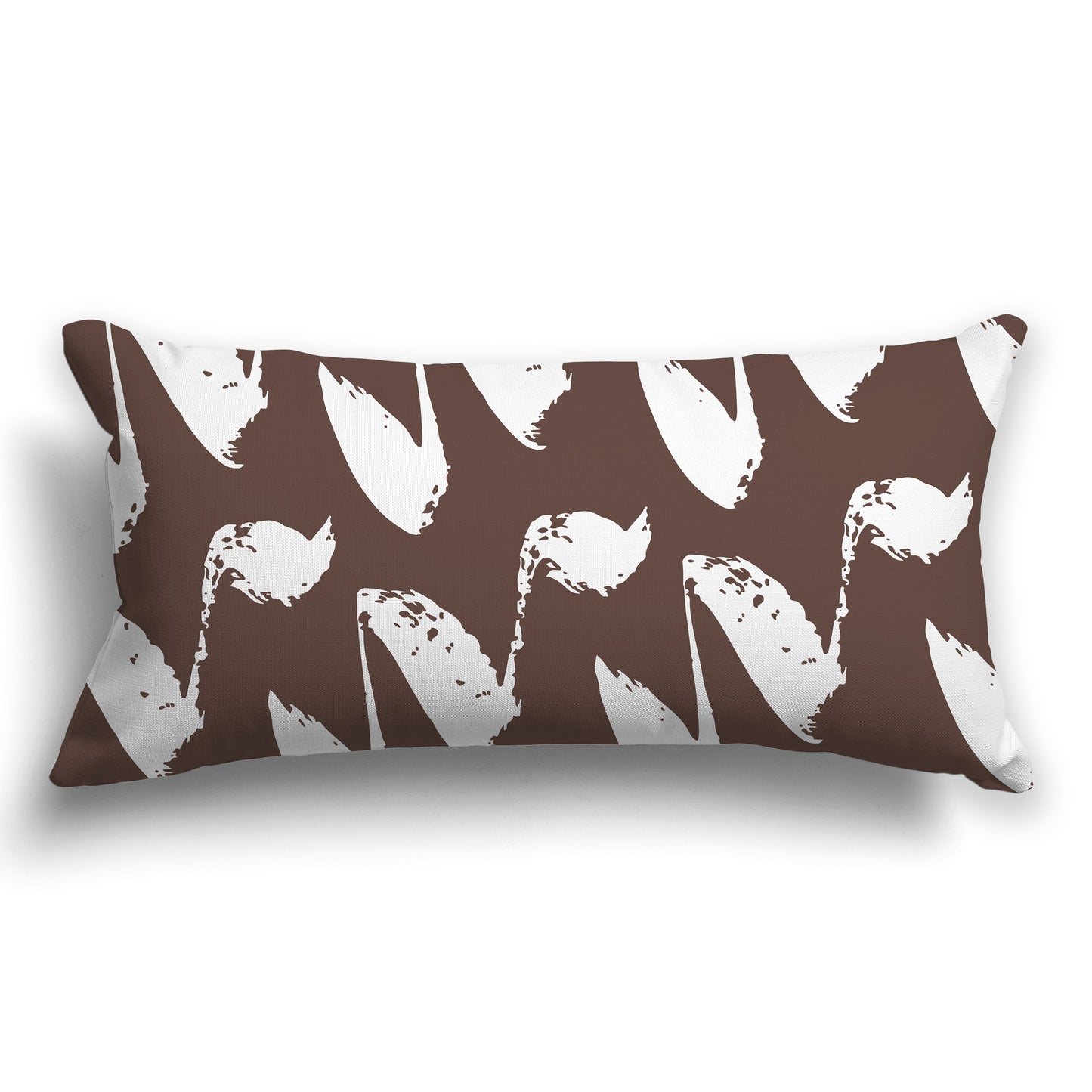 Brown Throw Pillow with White/Beige-white Squiggle Pattern on Both Sides, CAPC-1161-081