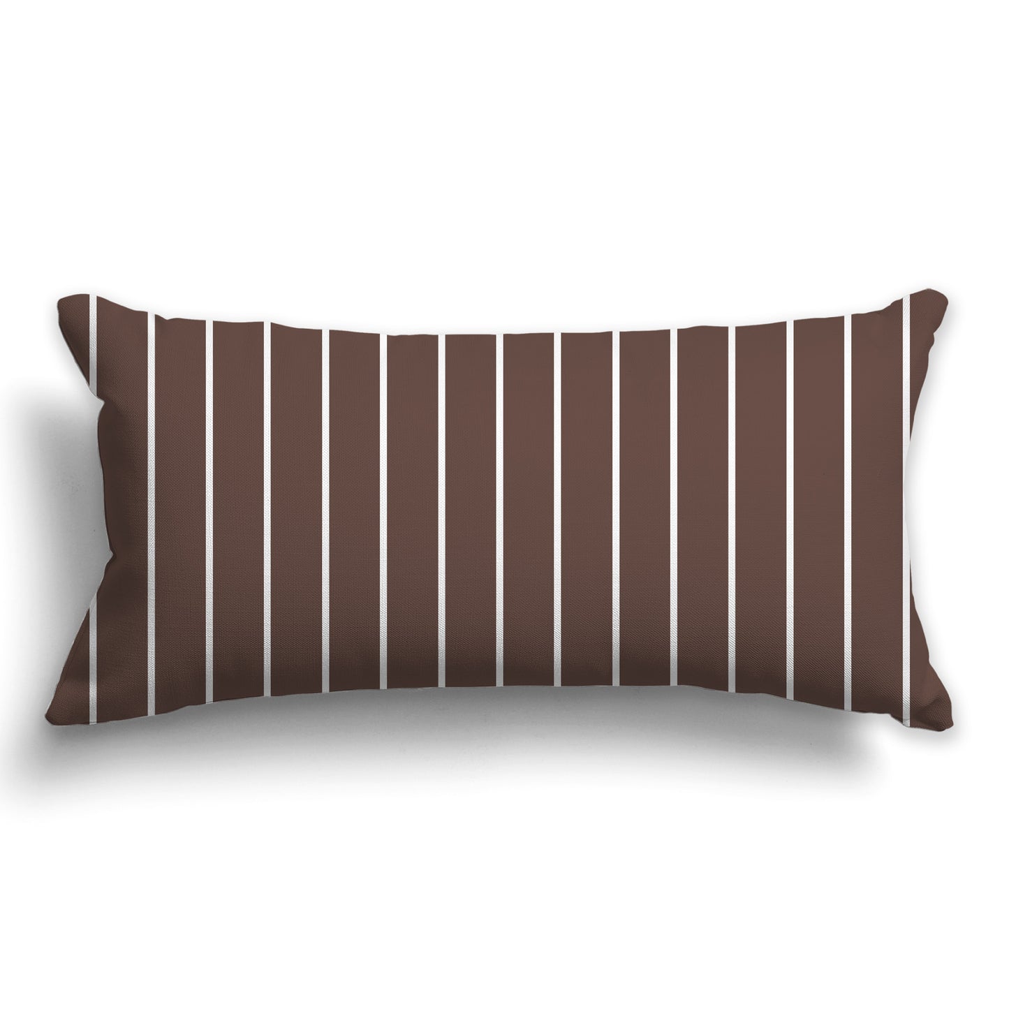 Brown Throw Pillow with Fine Vertical White/Beige-white Stripes on Front, CAPC-1161-151