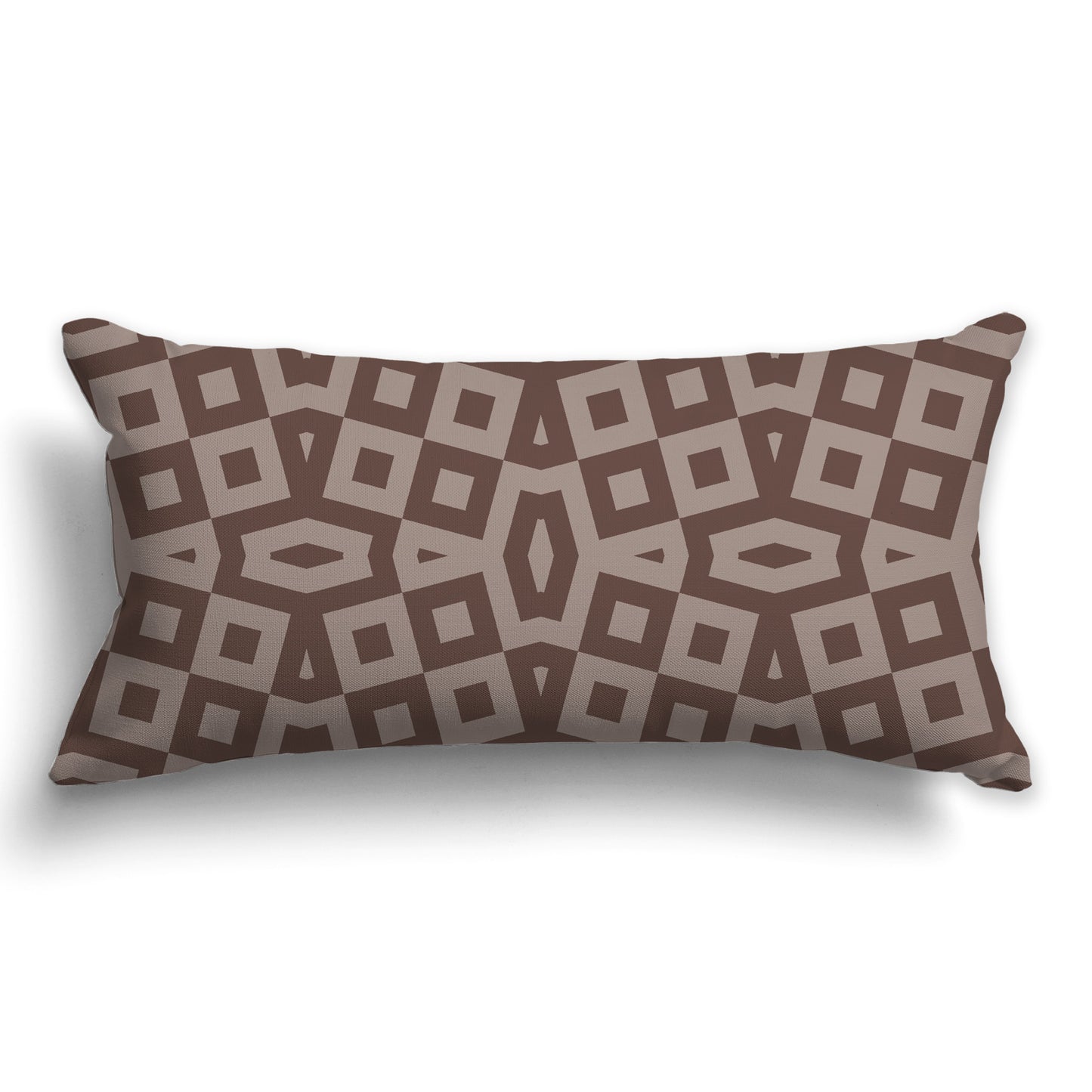 Throw Pillow with Two-tone Brown Geometric Pattern on Both Sides, CAPC-1161-172