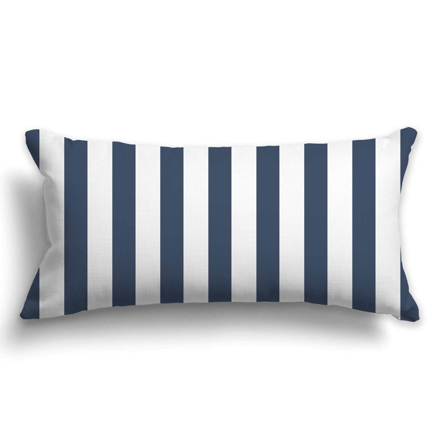 White/Beige-white Throw Pillow with Blue Vertical Bars on Front, CAPC-1162-051