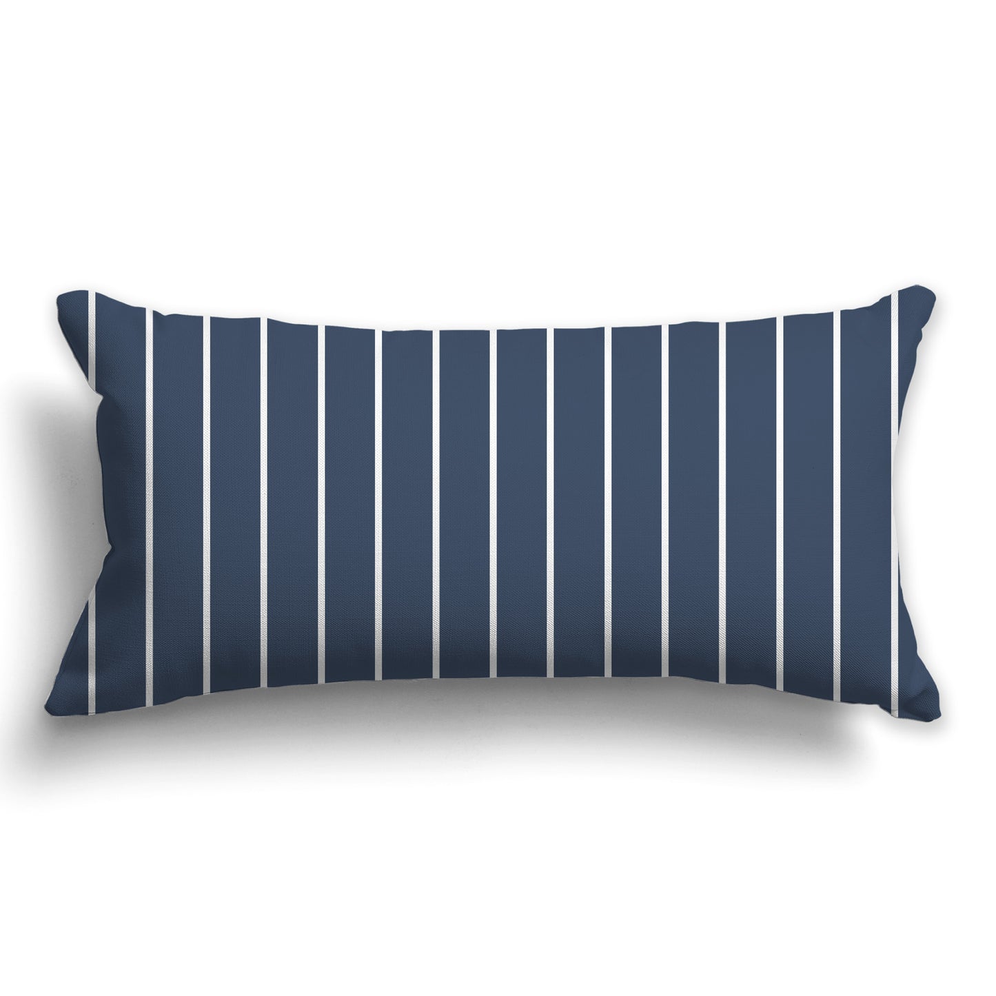 Blue Throw Pillow with Fine White/Beige-white Vertical Stripes on Front, CAPC-1162-152