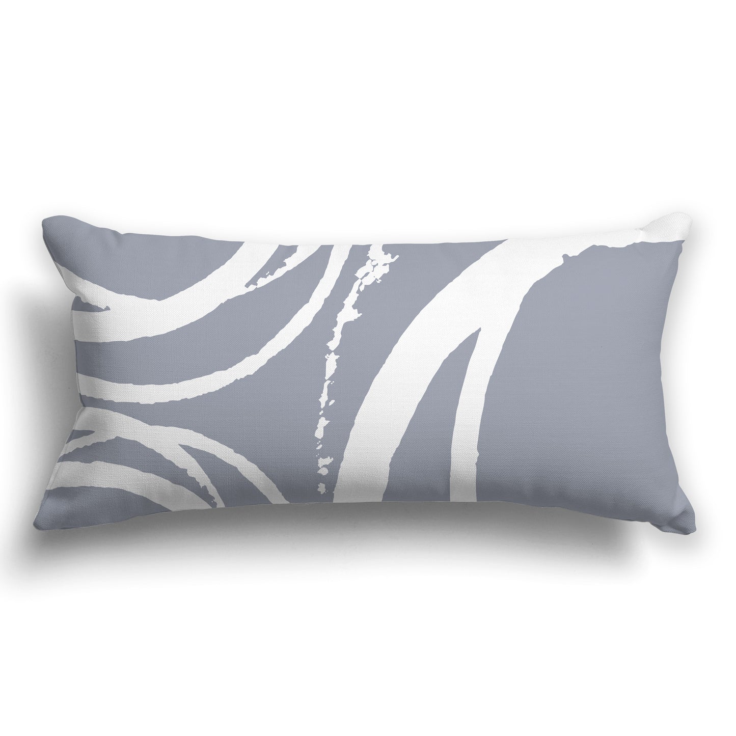 Grey Throw Pillow with a Circular White/Beige-white Graphic on Both Sides, CAPC-1163-024
