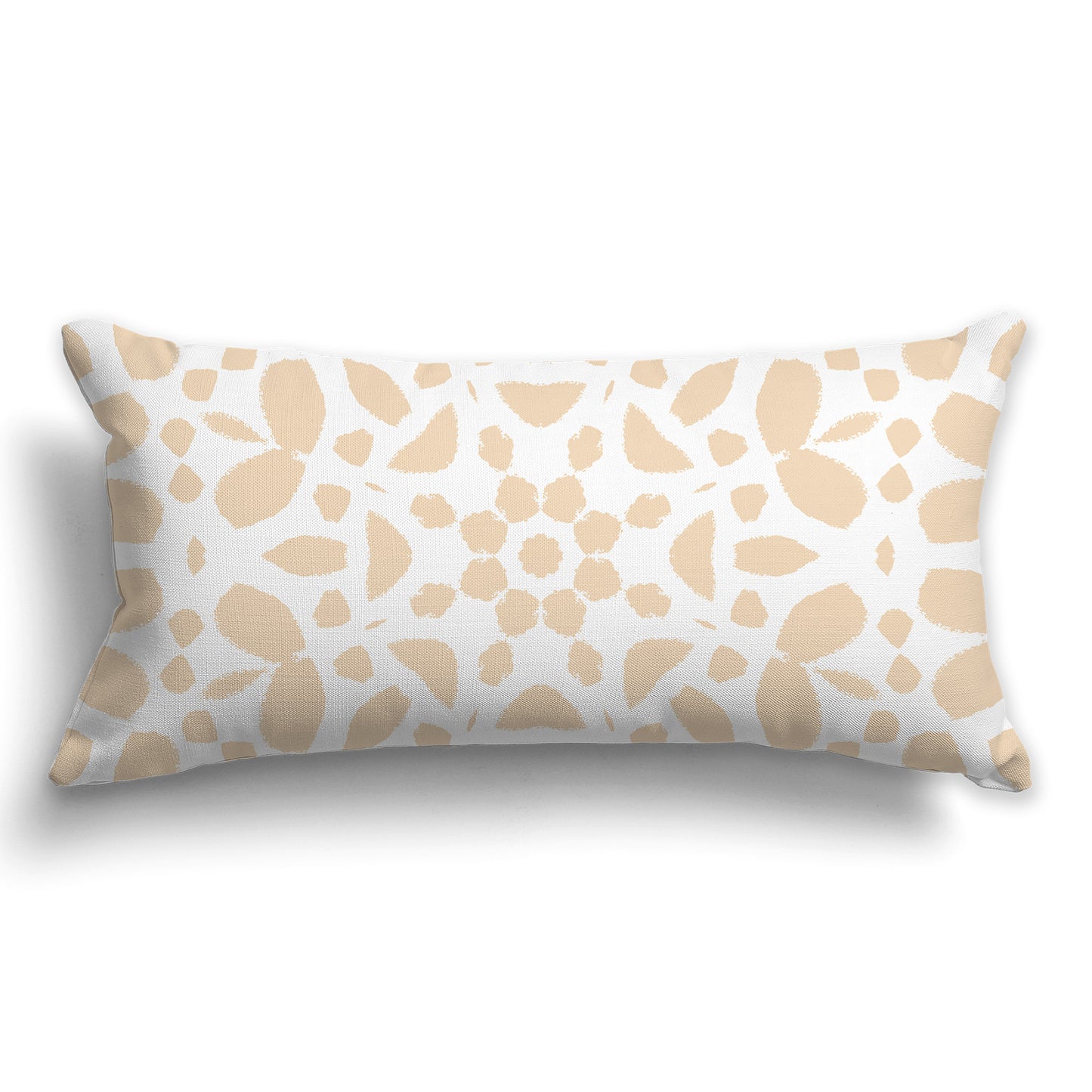 White/Beige-white Throw Pillow with Gold Circular Graphic on Both Sides, CAPC-1163-182