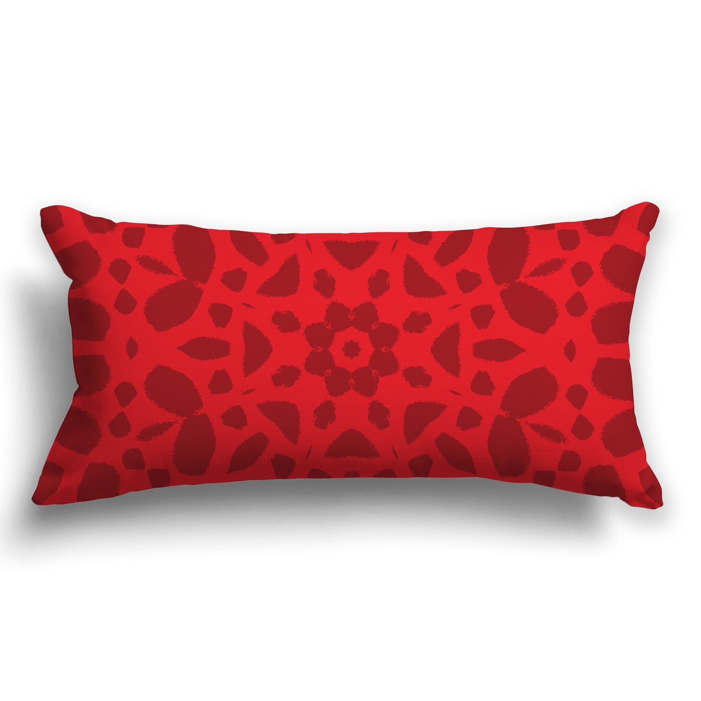 Red Throw Pillow with Deep Red Circular Graphic on Both Sides, CAPC-1191-182