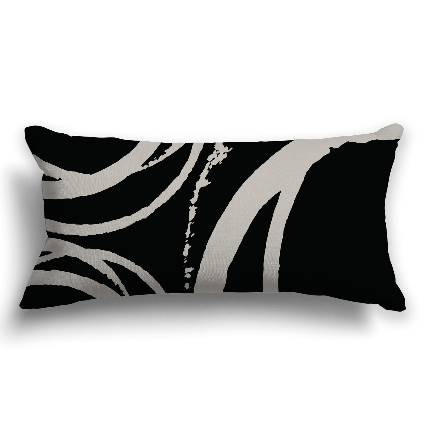 Black Throw Pillow with Circular Taupe Graphic on Both Sides, CAPC-1192-021