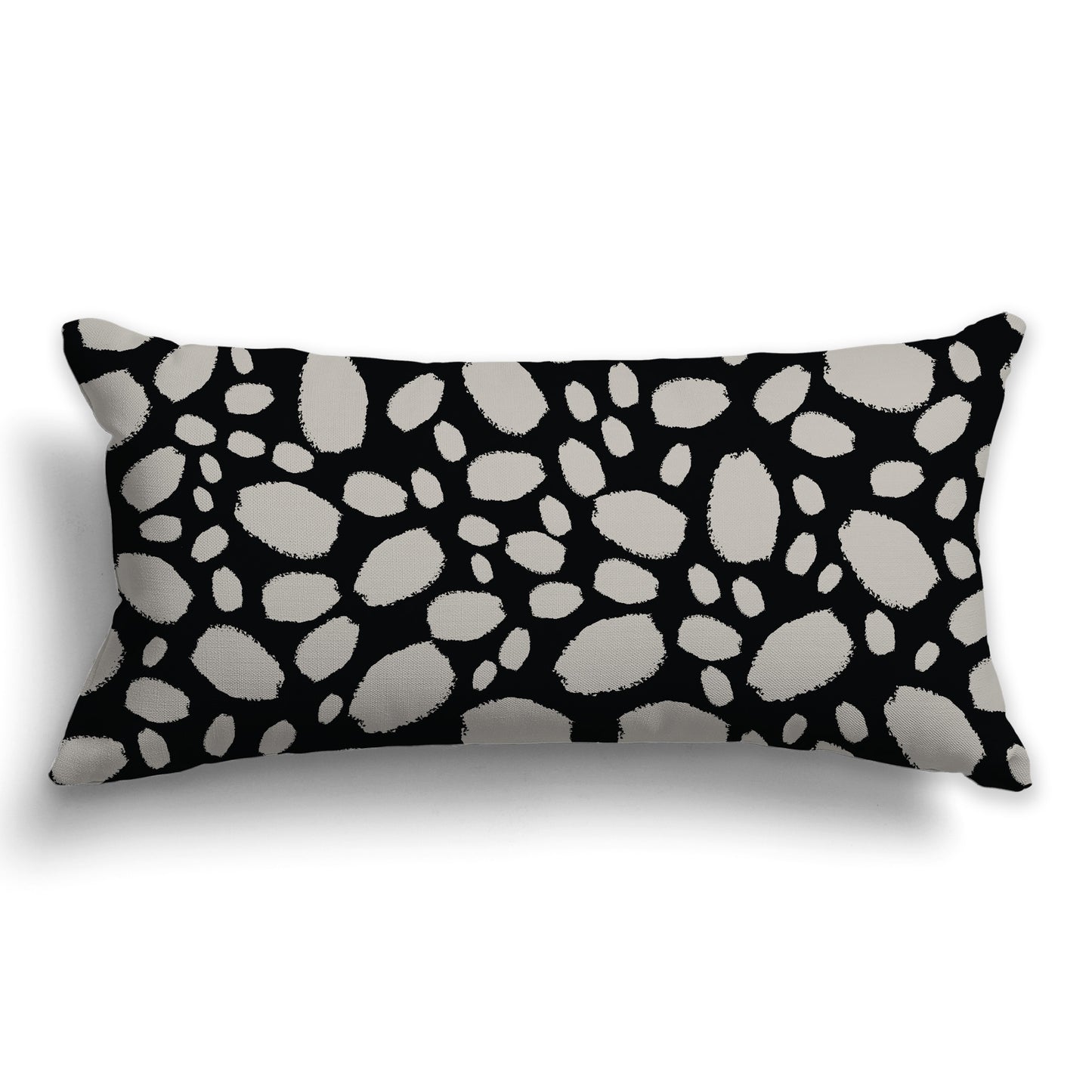 Black Throw Pillow with Taupe Paint Dabs on Both Sides, CAPC-1192-091