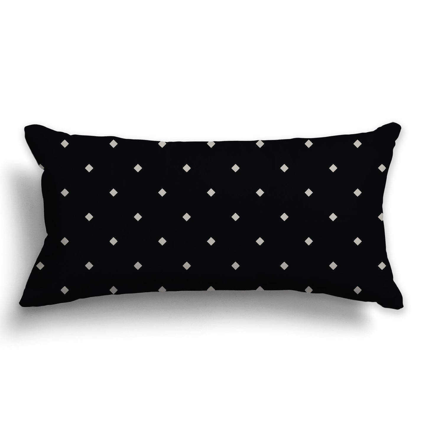 Black Throw Pillow with Large Taupe Diamond Pattern on Front, CAPC-1192-102