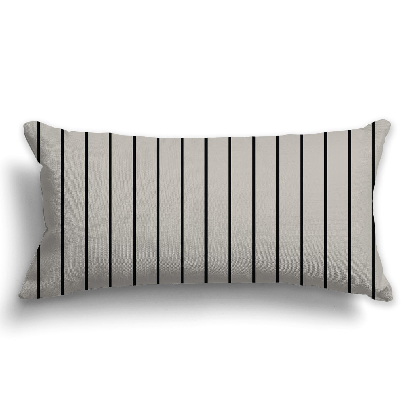 Taupe Throw Pillow with Fine Vertical Black Stripes on Front, CAPC-1192-152
