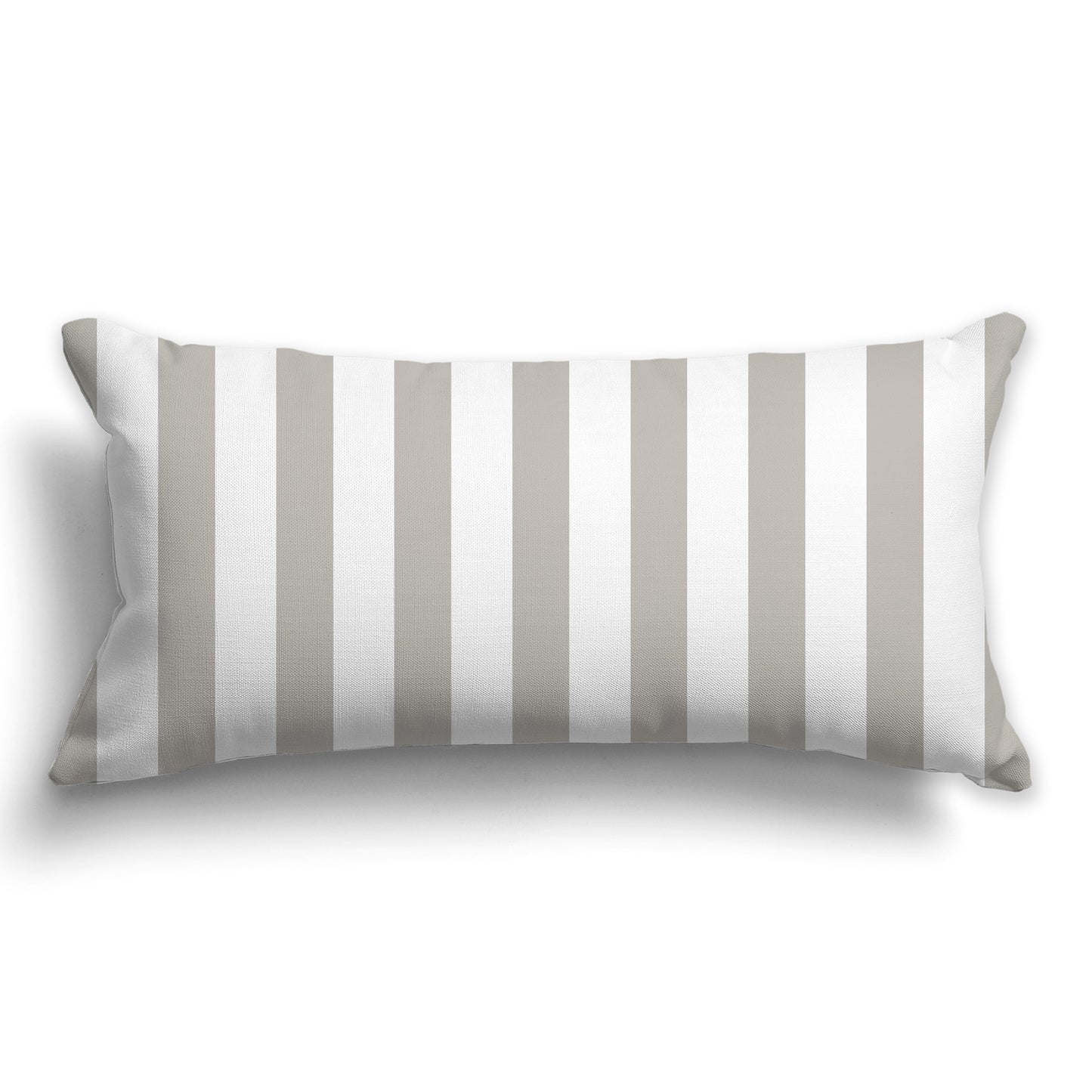 White/Beige-white Throw Pillow with Taupe Vertical Bars on Front, CAPC-1193-051