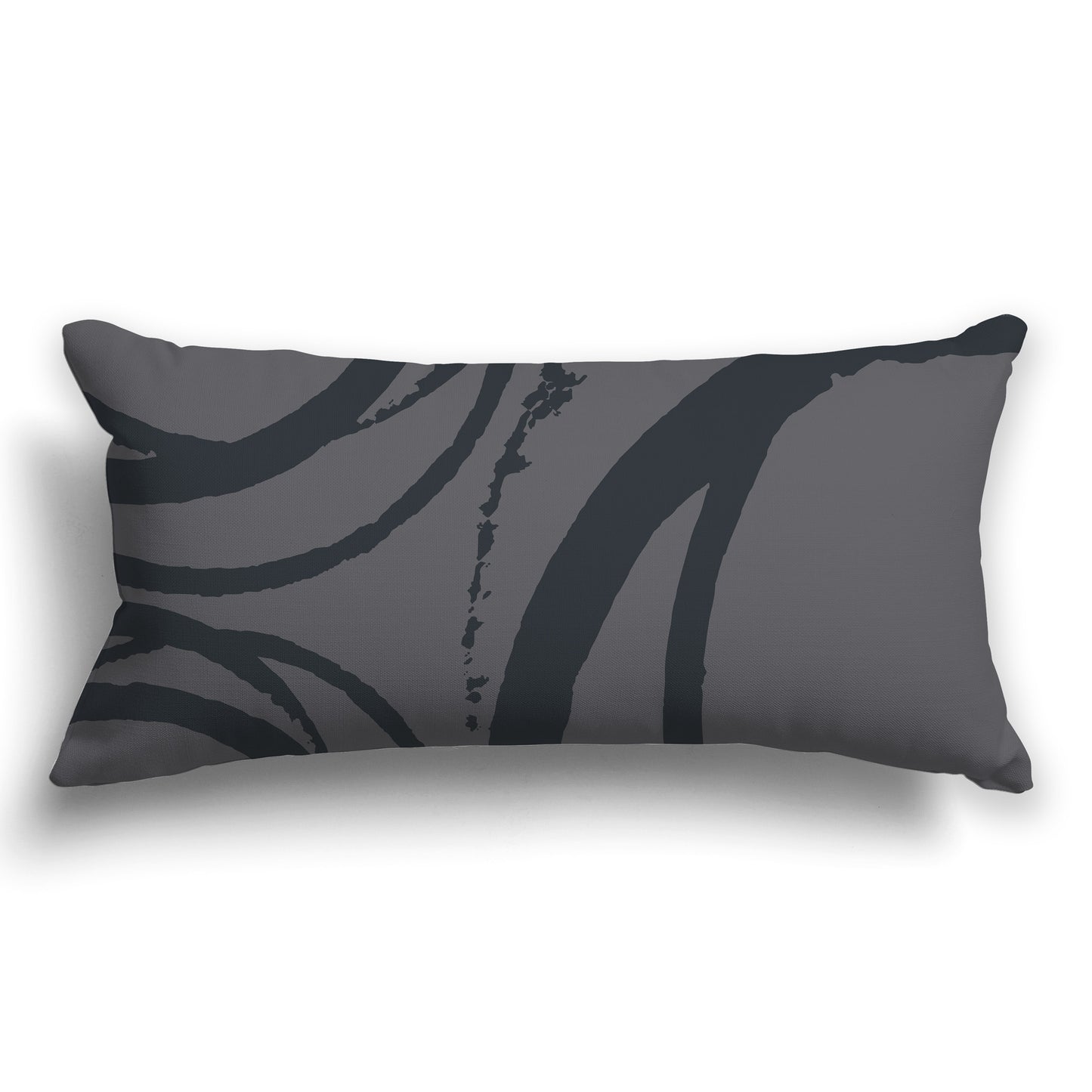 Grey Throw Pillow with Circular Dark Grey Graphic on Both Sides, CAPC-1201-021