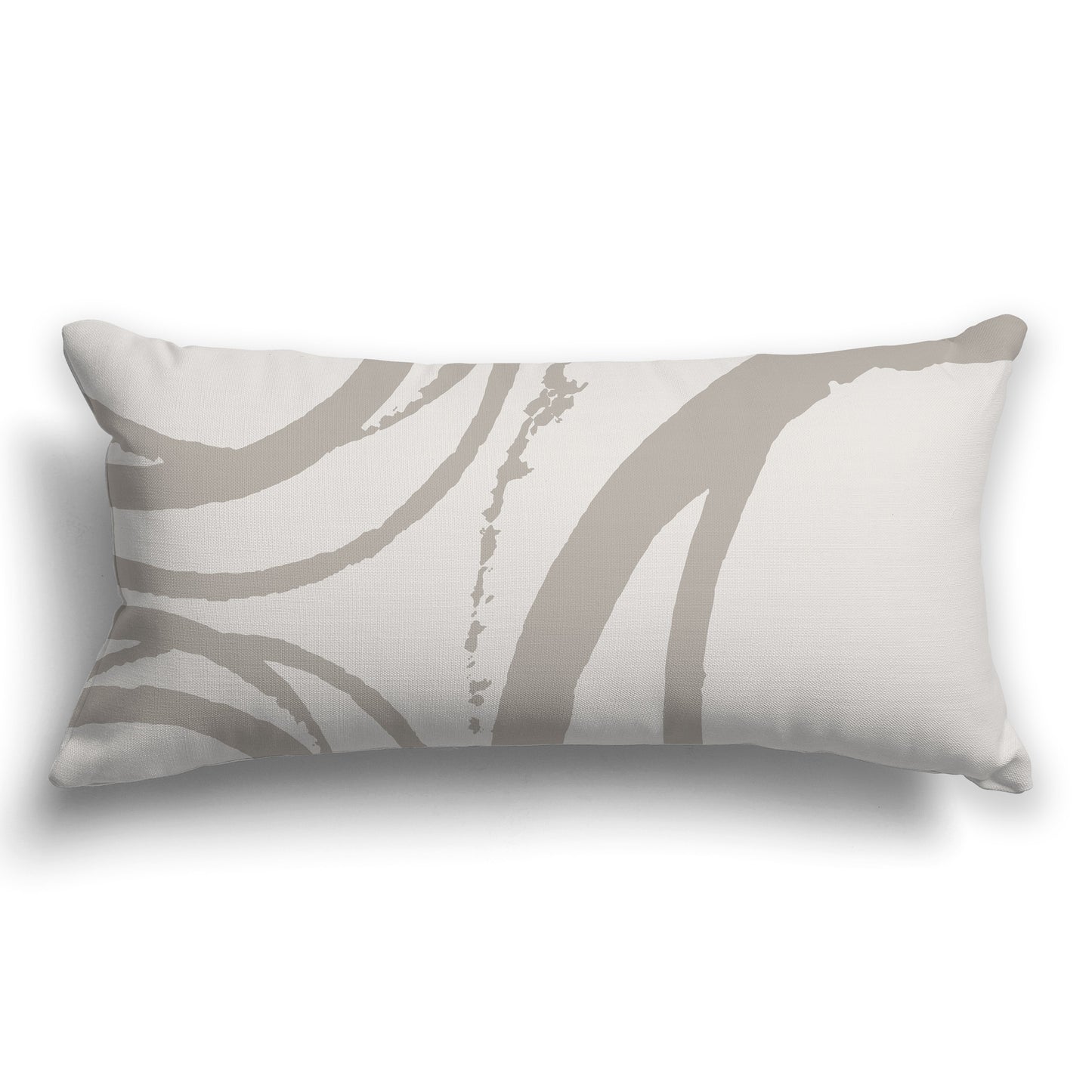 Light Taupe Throw Pillow with Circular Taupe Graphic on Both Sides, CAPC-1202-023
