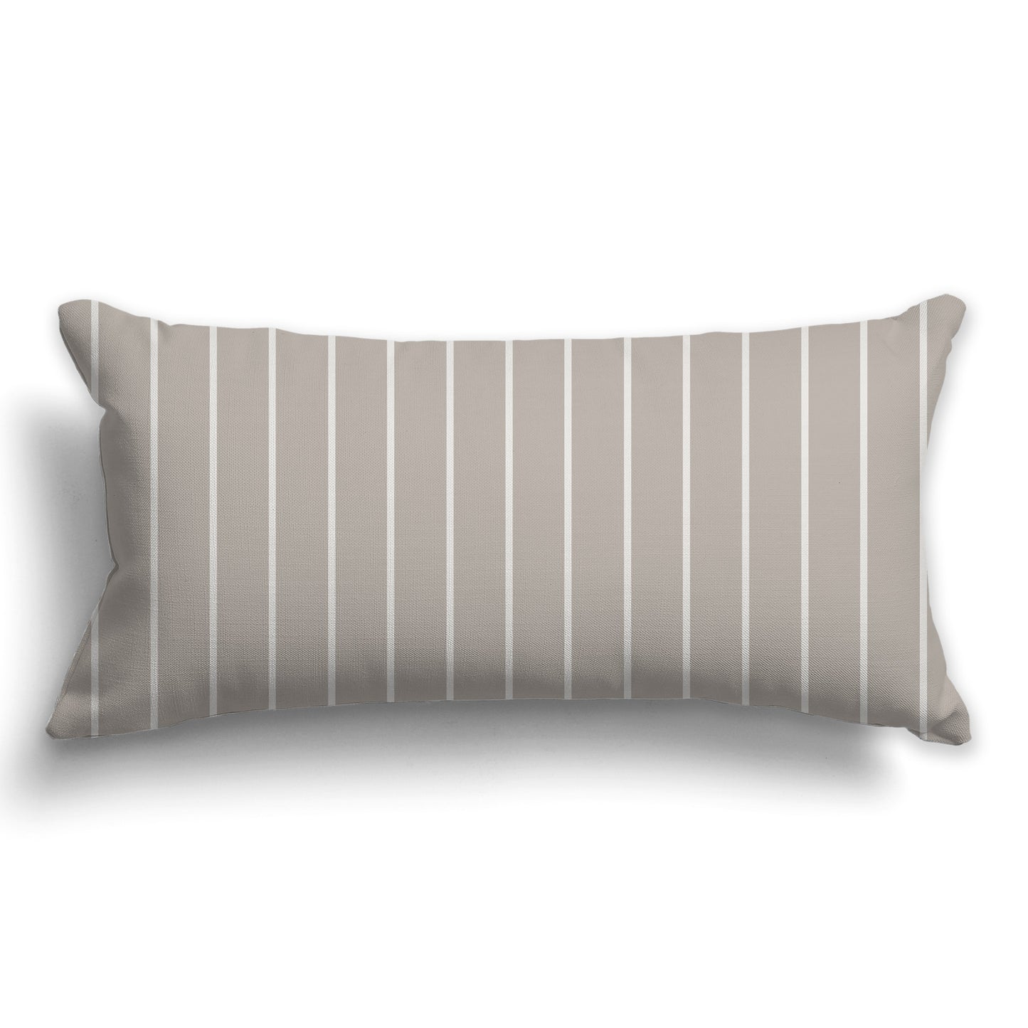 Taupe Throw Pillow with Fine Vertical Light Taupe Stripes on Front, CAPC-1202-152