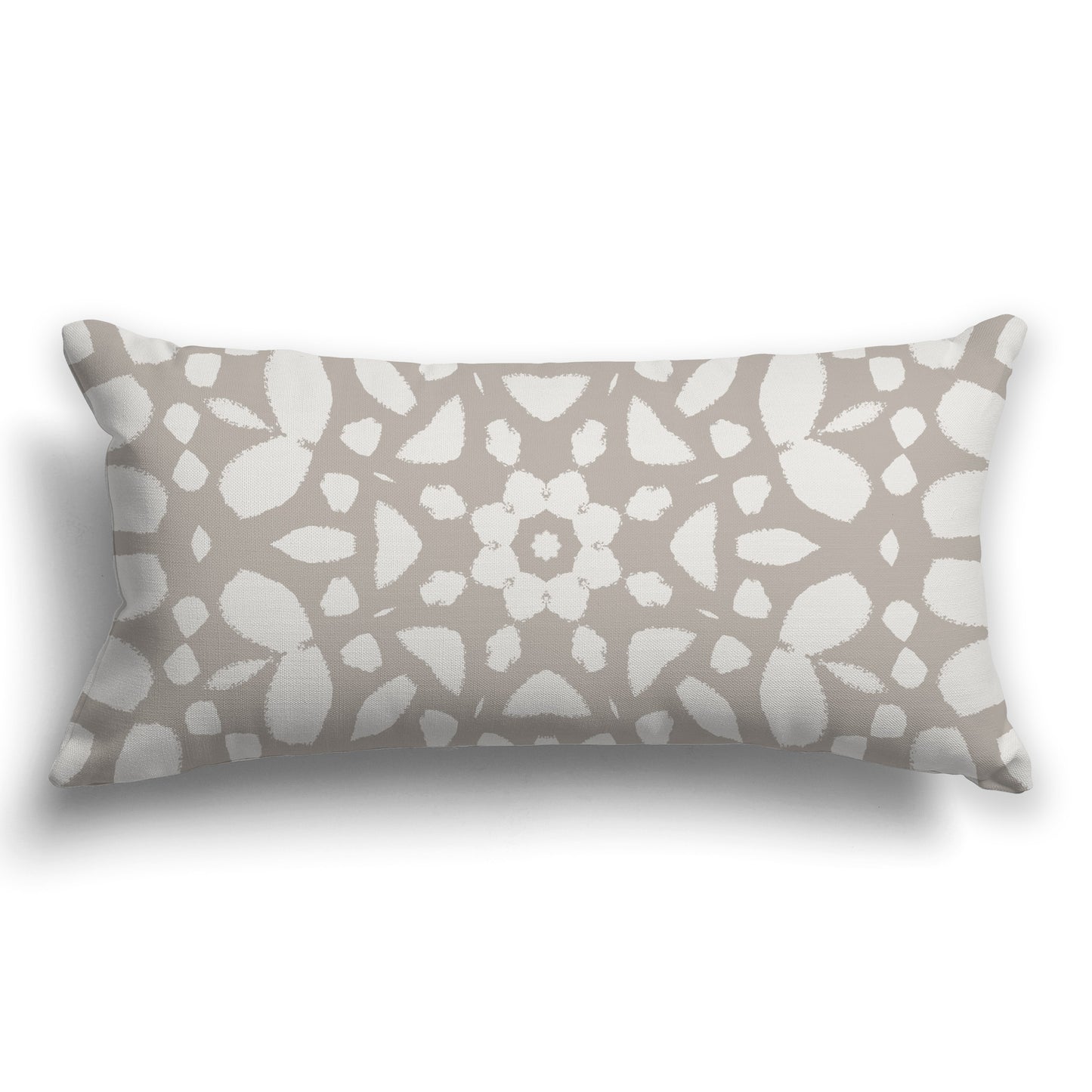 Taupe Throw Pillow with Light Taupe Circular Graphic on Both Sides, CAPC-1202-182