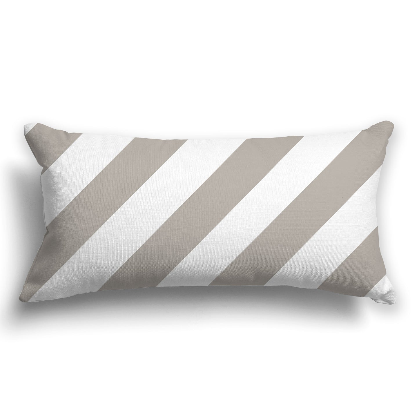 Throw Pillow with Taupe and White/Beige-white Diagonal Bars on Both Sides, CAPC-1203-031