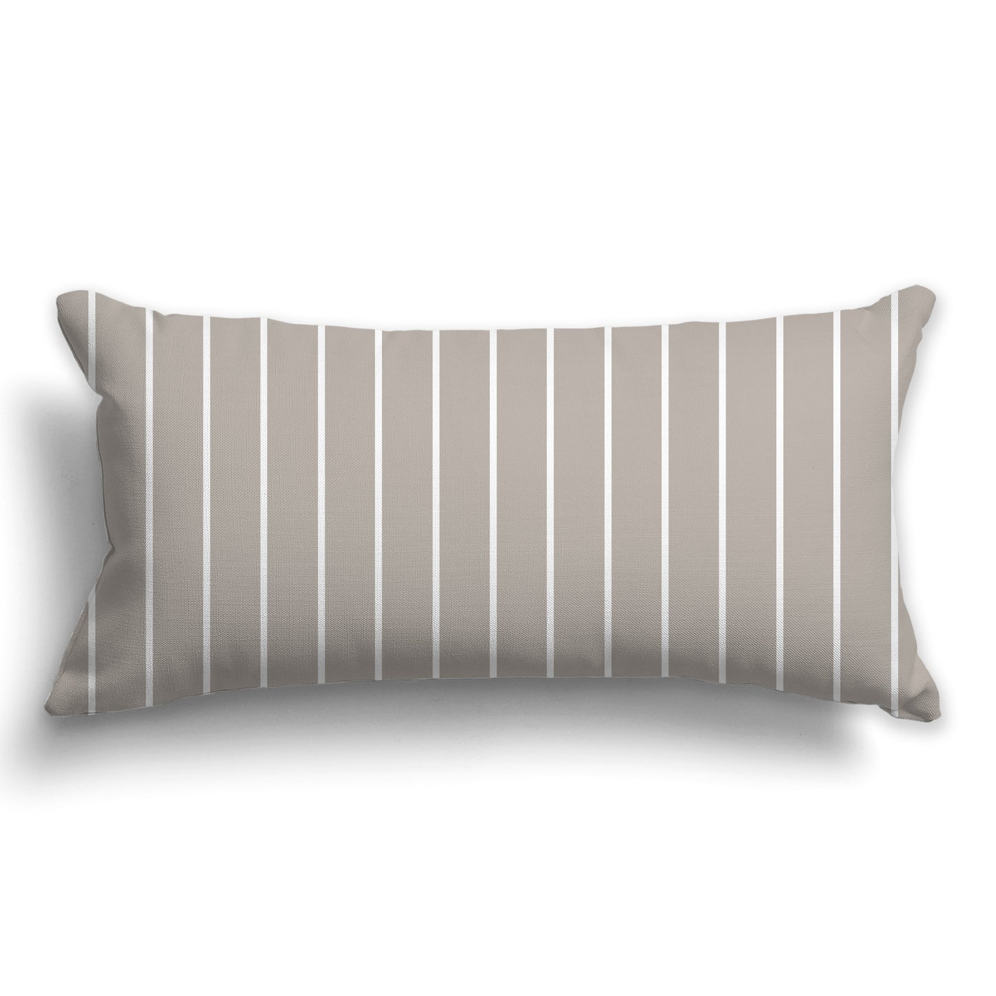 Taupe Throw Pillow with Fine Vertical White/Beige-white Stripes on Front, CAPC-1203-153