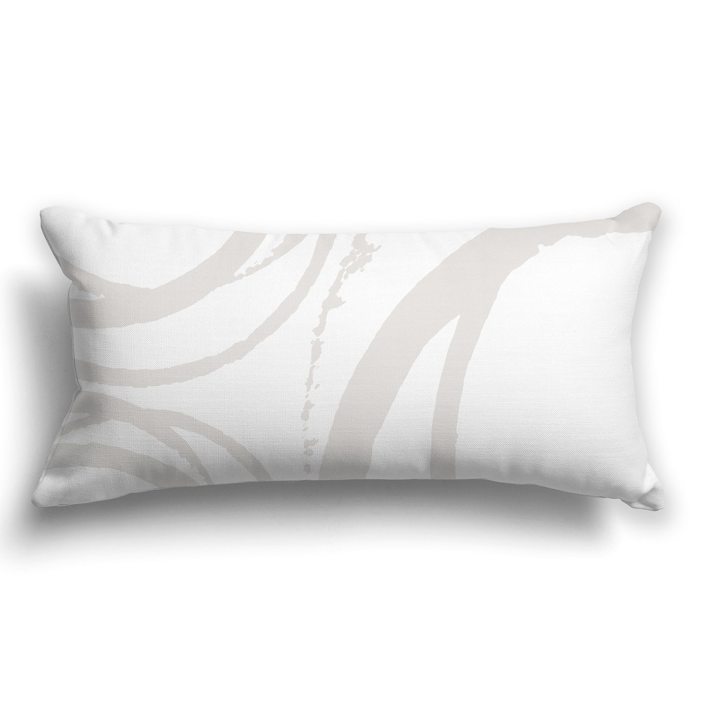 White/Beige-white Throw Pillow with Circular Light Taupe Graphic on Both Sides, CAPC-1204-025