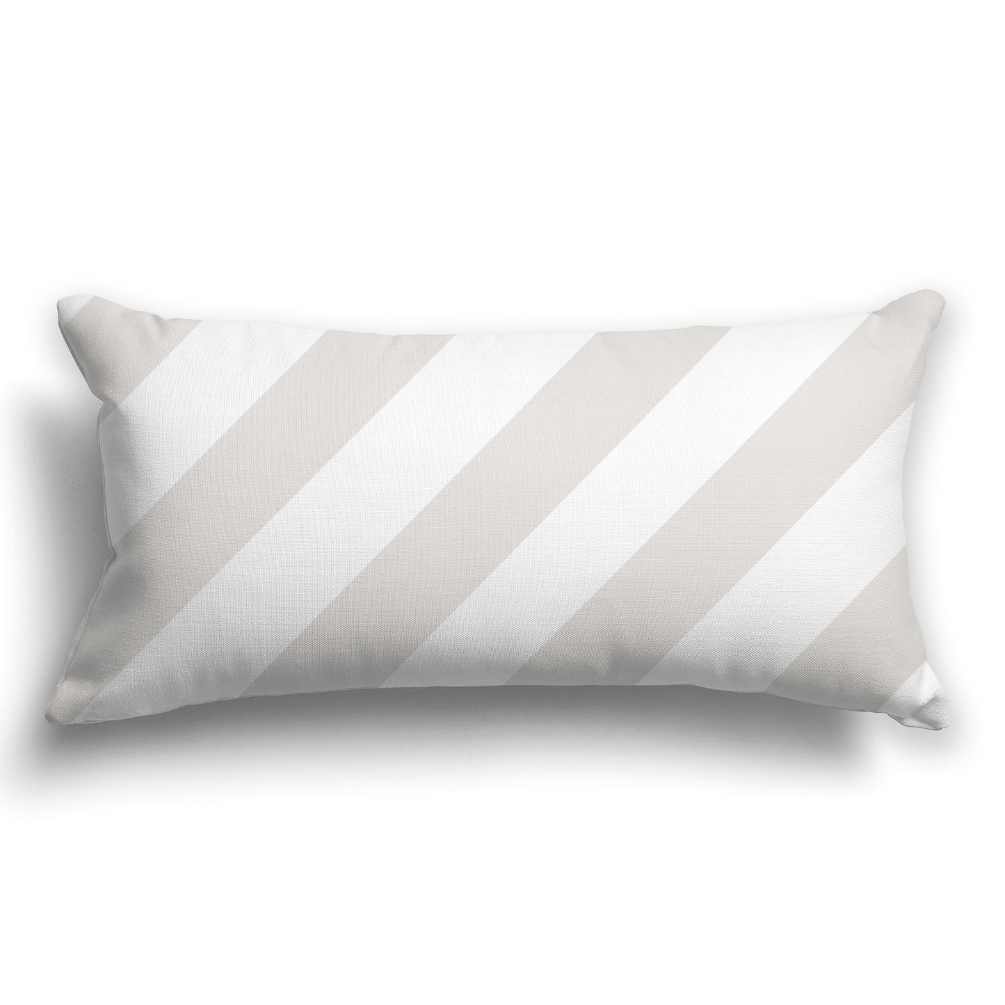 Throw Pillow with Light Taupe and White/Beige-white Diagonal Bars on Both Sides, CAPC-1204-033