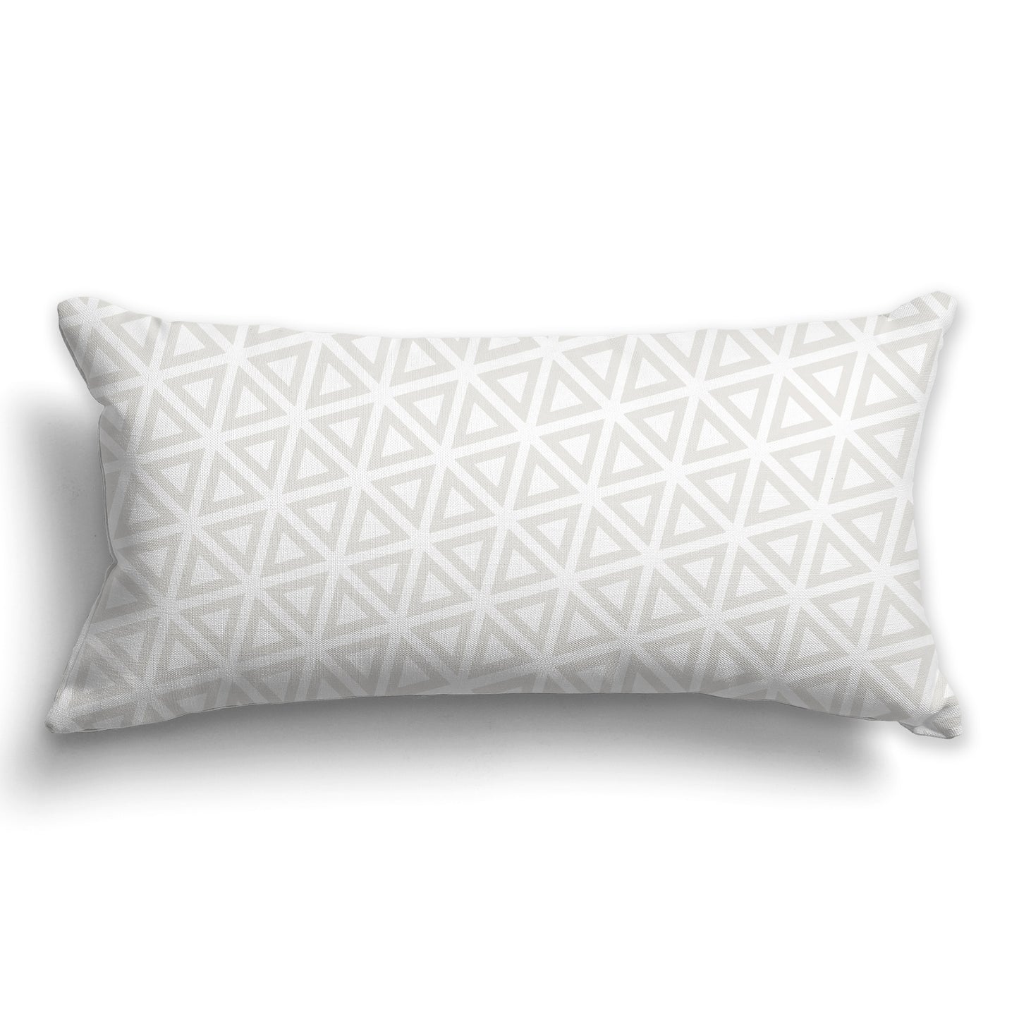 White/Beige-white Throw Pillow with Light Taupe Triangle Pattern on Both Sides, CAPC-1204-133