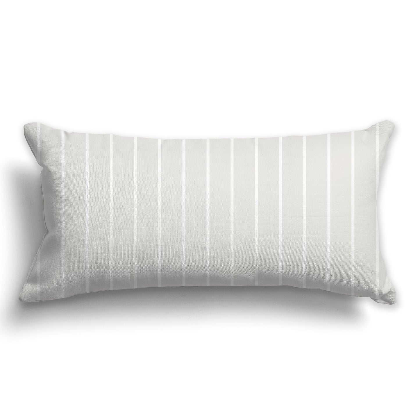 Light Taupe Throw Pillow with Fine Vertical White/Beige-white Stripes on Front, CAPC-1204-152