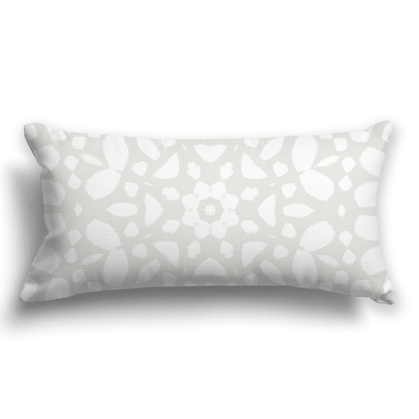 Light Taupe Throw Pillow with White/Beige-white Circular Graphic on Both Sides, CAPC-1204-181