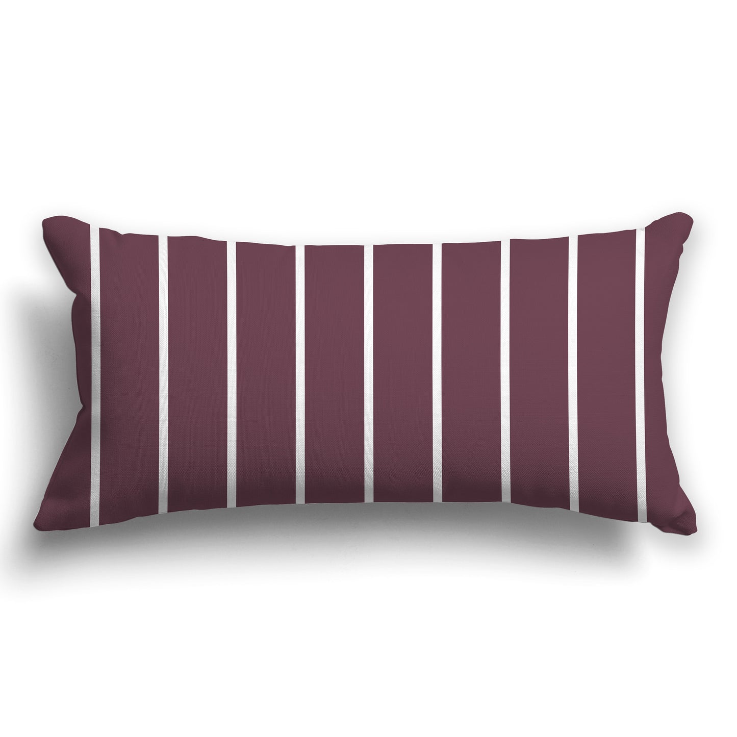 Plum Throw Pillow with White/Beige-white Stripes on Front, CAPC-1211-062