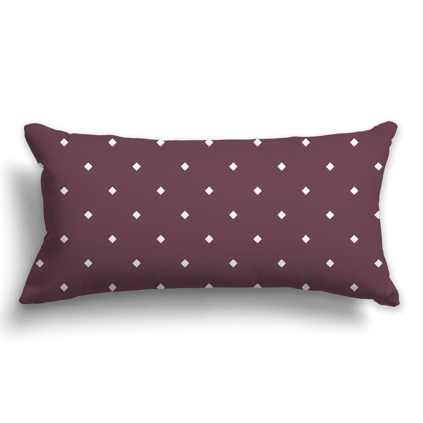 Plum Throw Pillow with Large White/Beige-white Diamond Pattern on Front, CAPC-1211-102