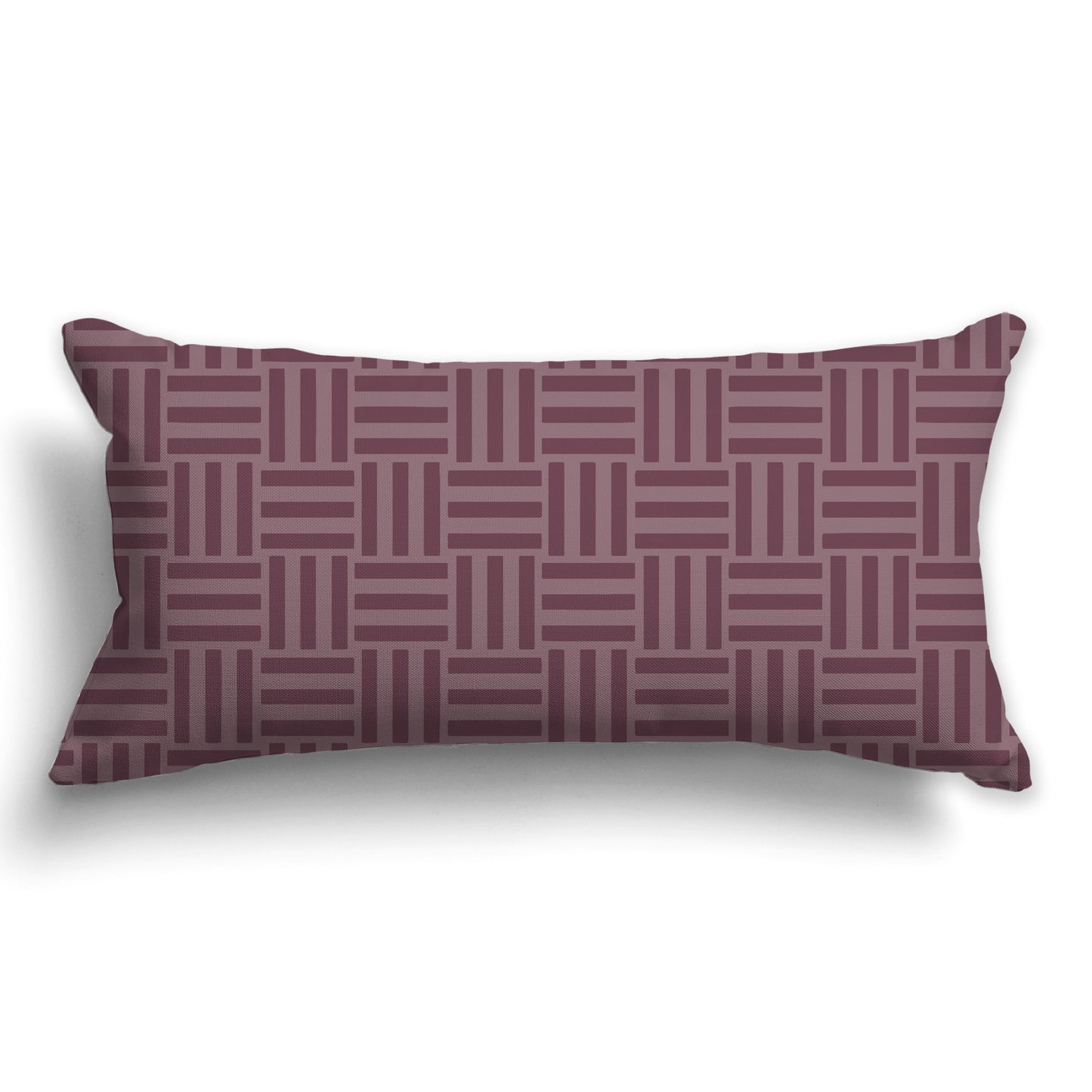 Throw Pillow with Two-tone Plum Basket Weave Pattern on Both Sides, CAPC-1211-143