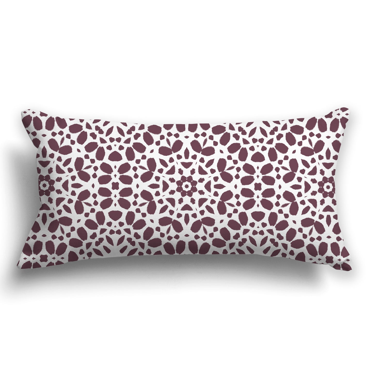 Throw Pillow with Circular Plum and White/Beige-white Repeat Graphic on Both Sides, CAPC-1211-191