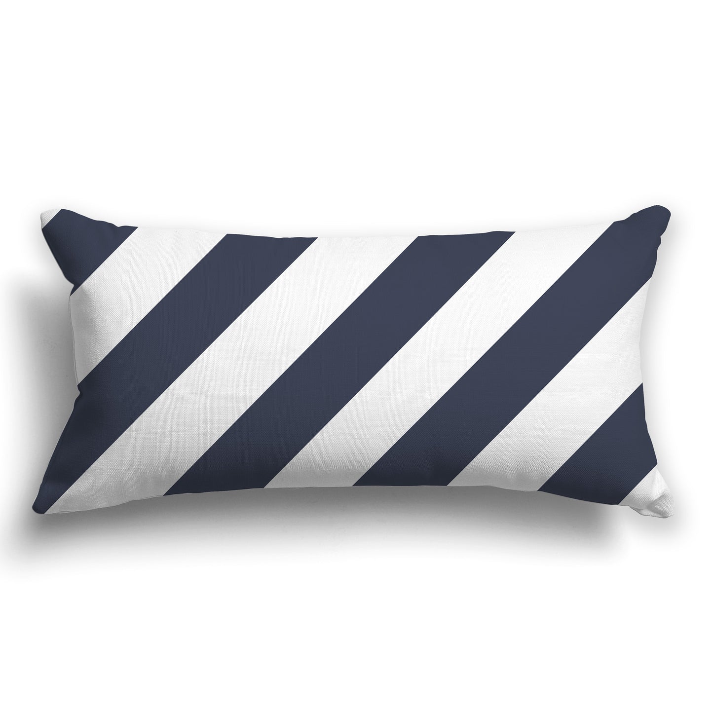 Throw Pillow with Dark Blue and White/Beige-white Diagonal Bars on Both Sides, CAPC-1212-031