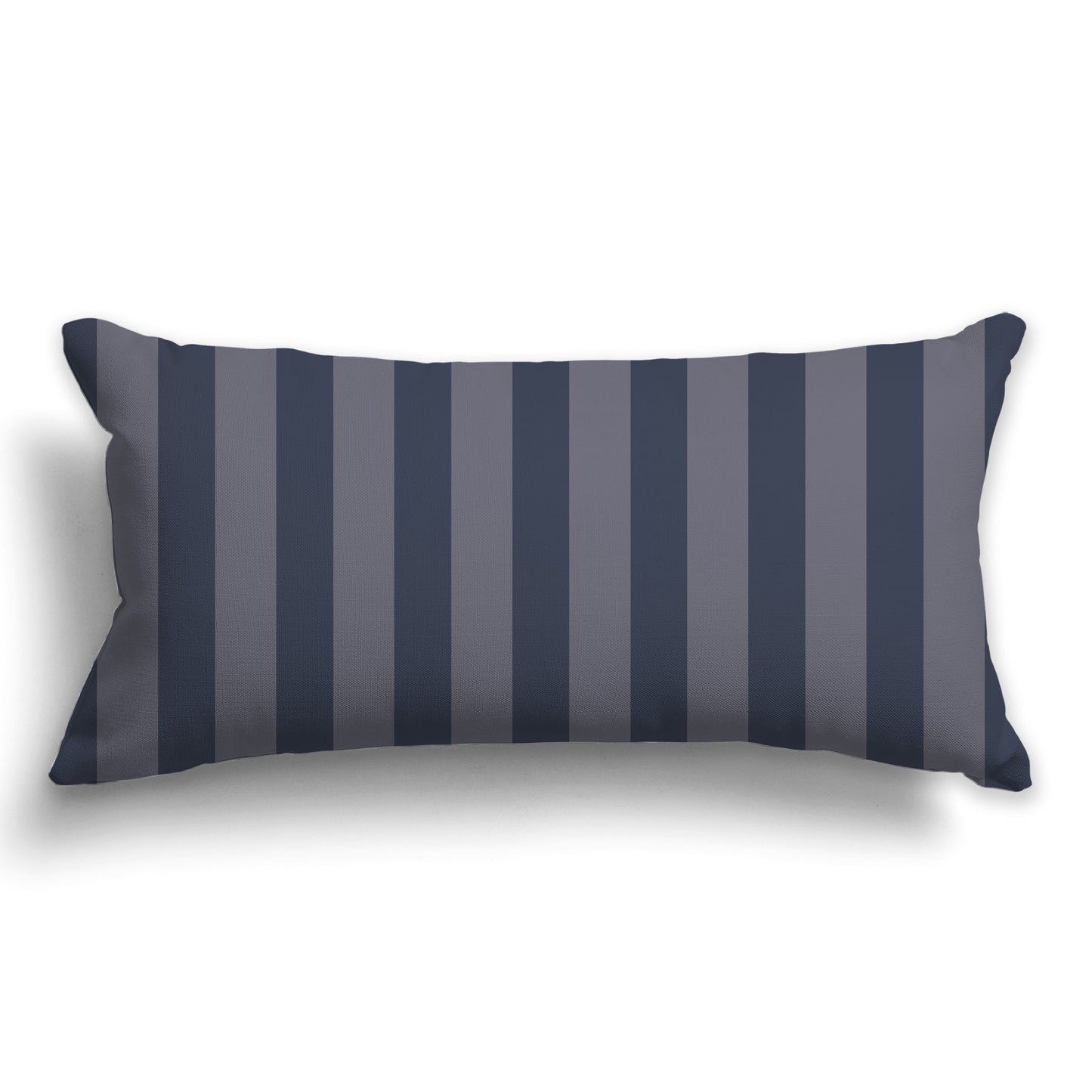 Dark Grey Throw Pillow with Vertical Dark Blue Bars on Front, CAPC-1212-054