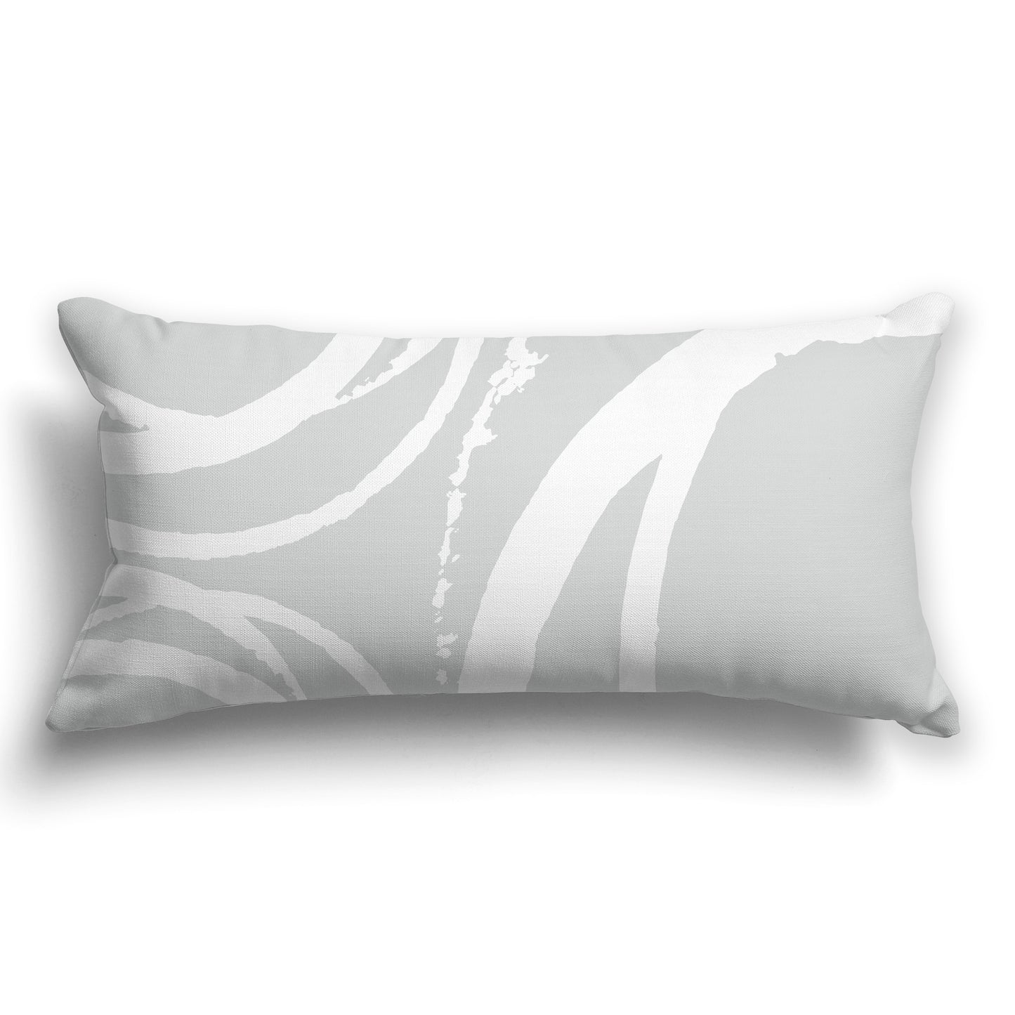 Pale Grey Throw Pillow with Circular White/Beige-white Graphic on Both Sides, CAPC-1214-021