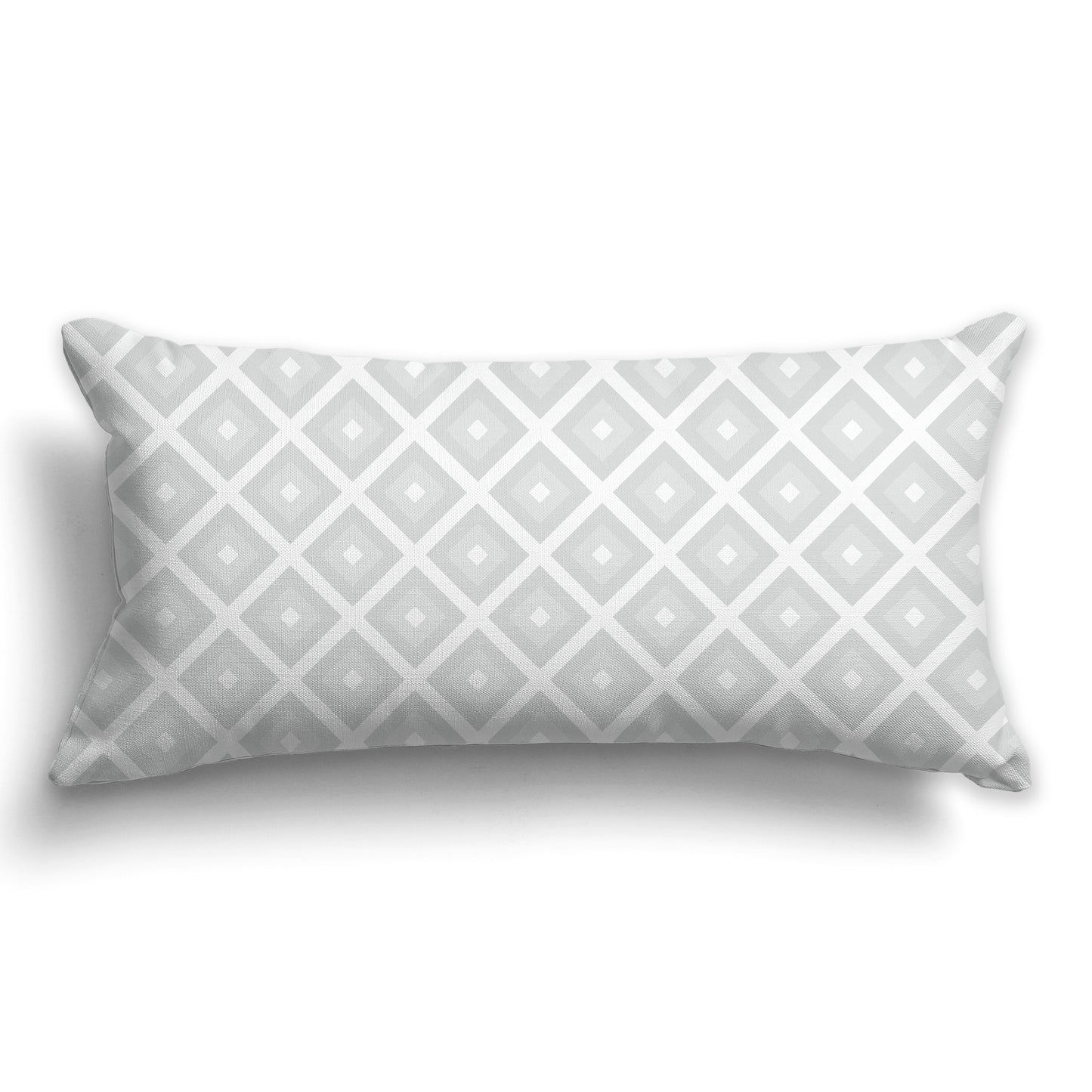 Throw Pillow with Radiating Two-tone Grey and White/Beige-white Squares on Both Sides, CAPC-1214-121
