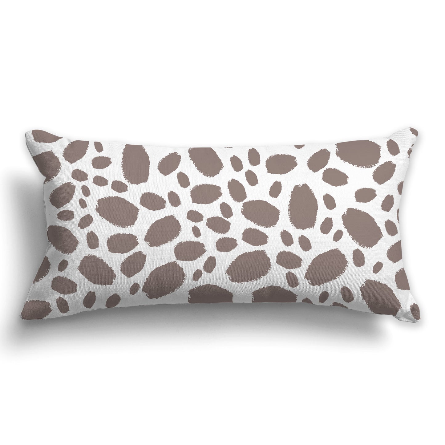White/Beige-white Throw Pillow with Brown Paint Dabs on Both Sides, CAPC-1222-099