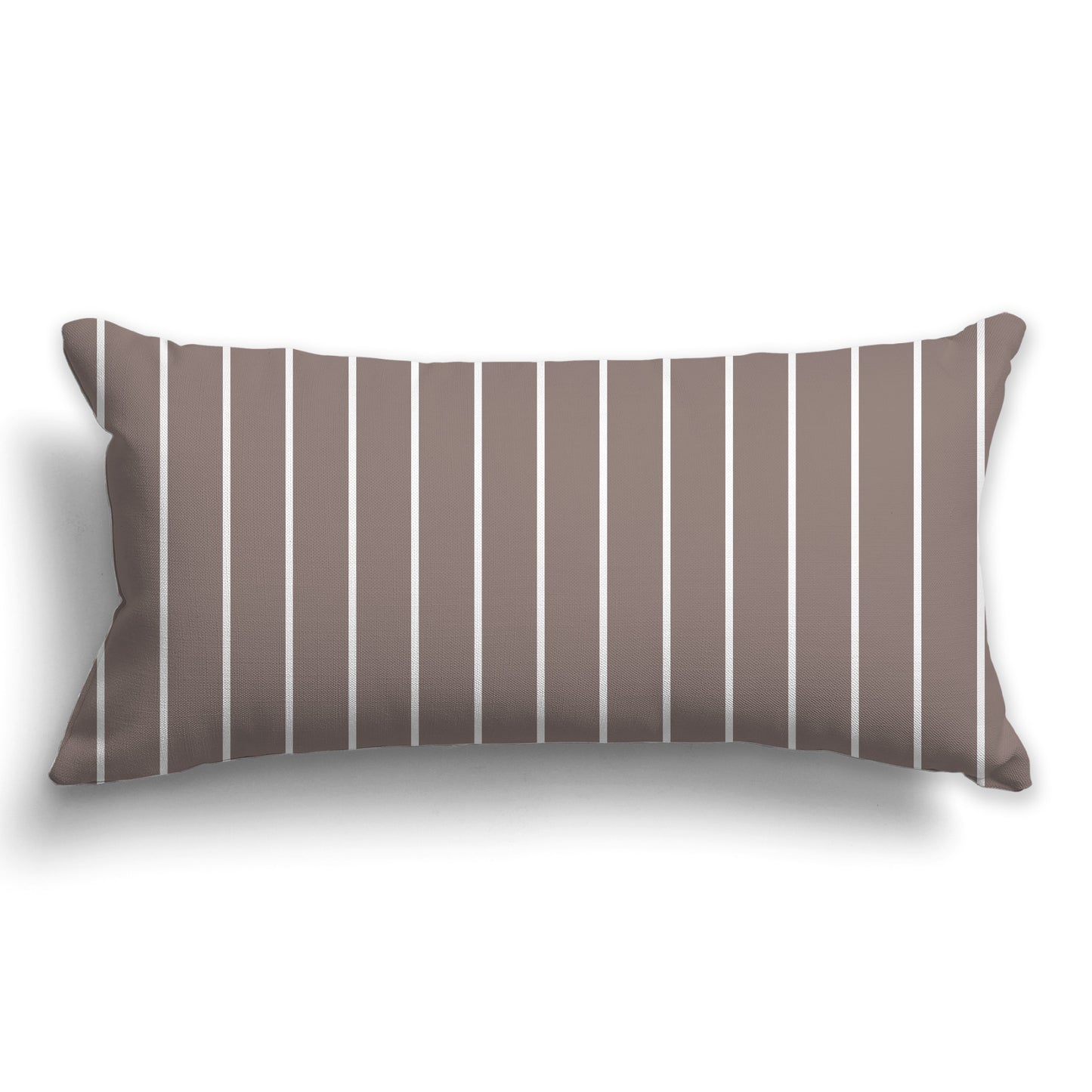 Brown Throw Pillow with Fine Vertical White/Beige-white Stripes on Front, CAPC-1222-154
